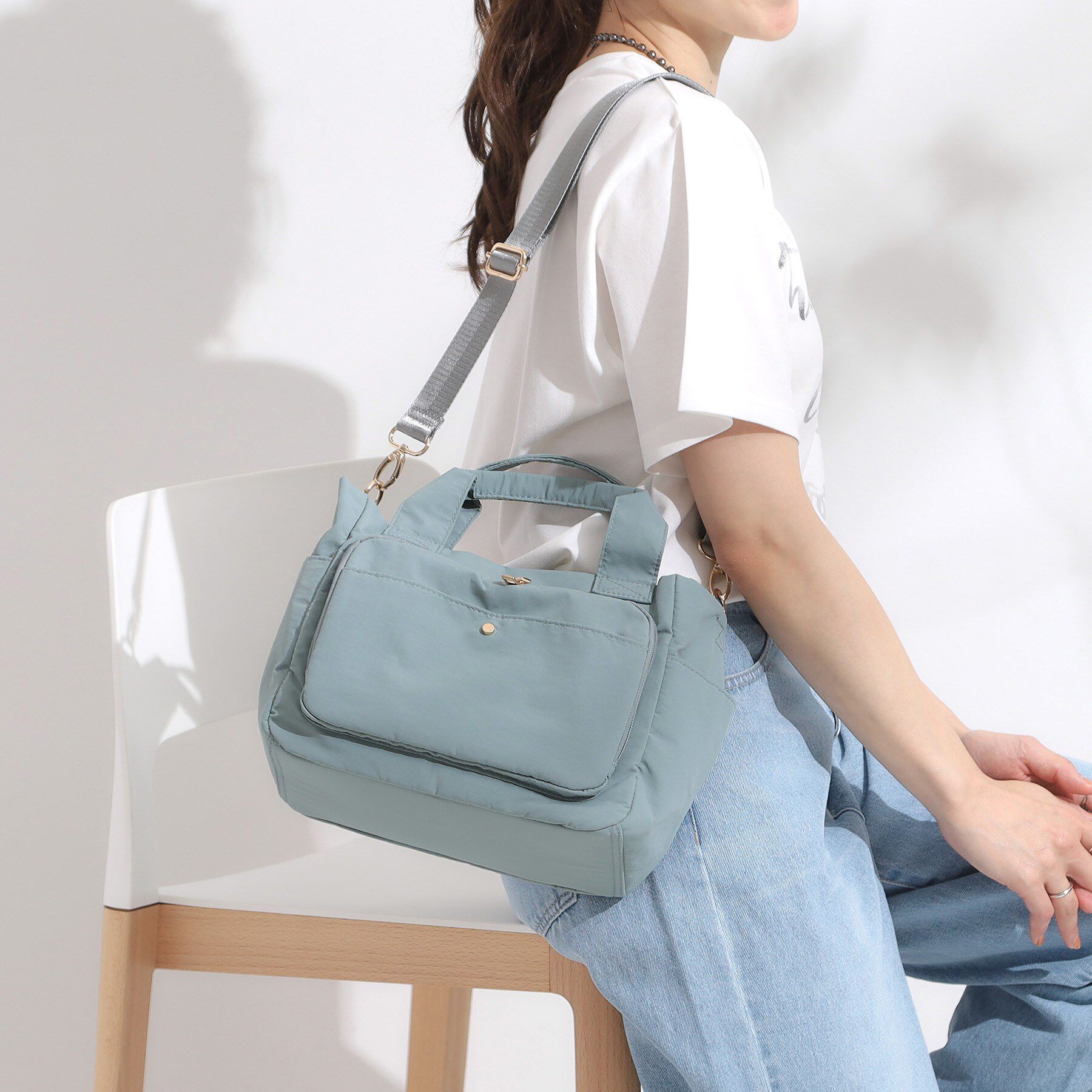 SHOO･LA･RUE「【撥水／2WAY】フロントポケット10ポケットトートバッグ」|トートバッグ|