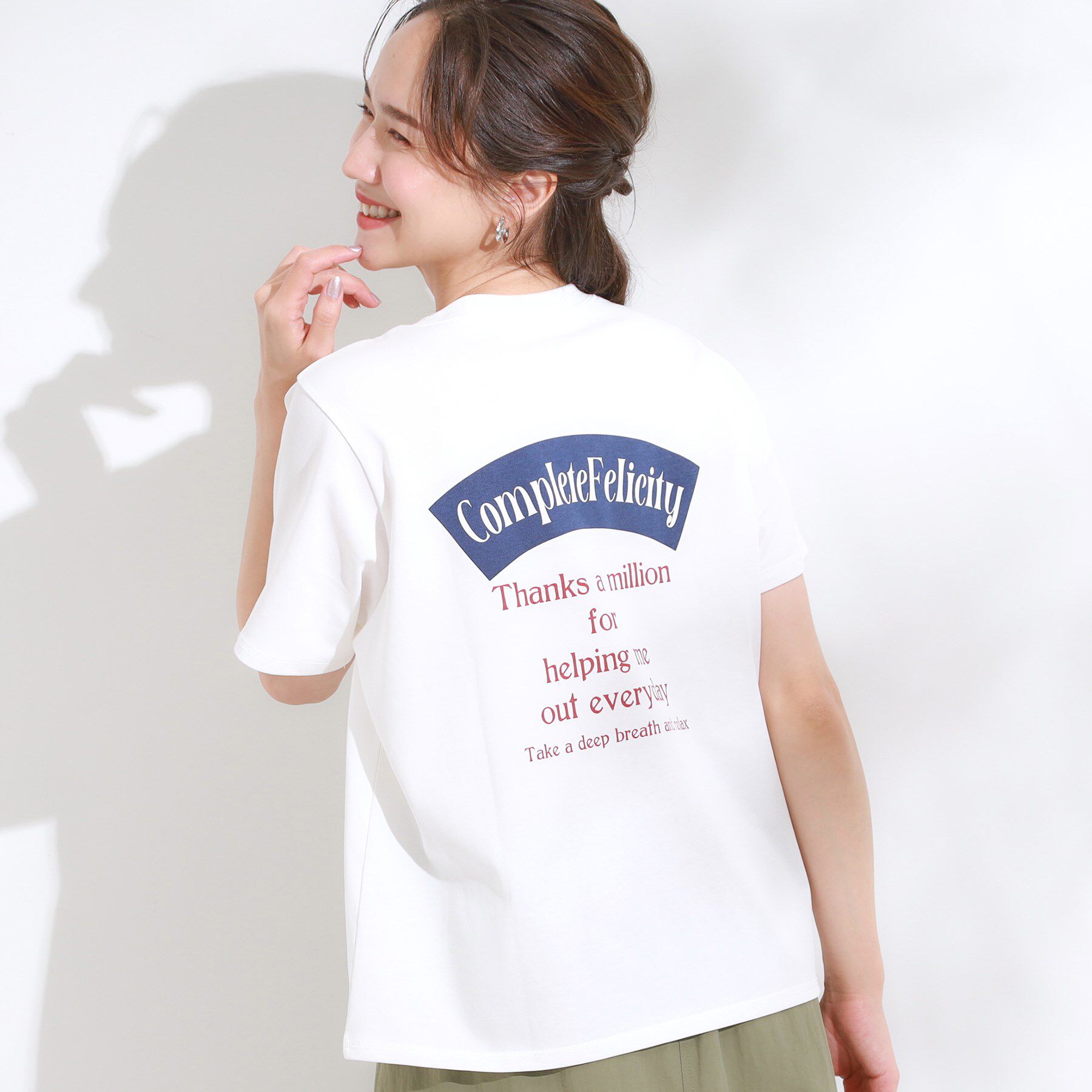 SHOO･LA･RUE「【S-LL/ひんやり/汗ジミ軽減/UVカット】グラフィックアソートTシャツ」|Tシャツ・カットソー|ホワイト(501)
