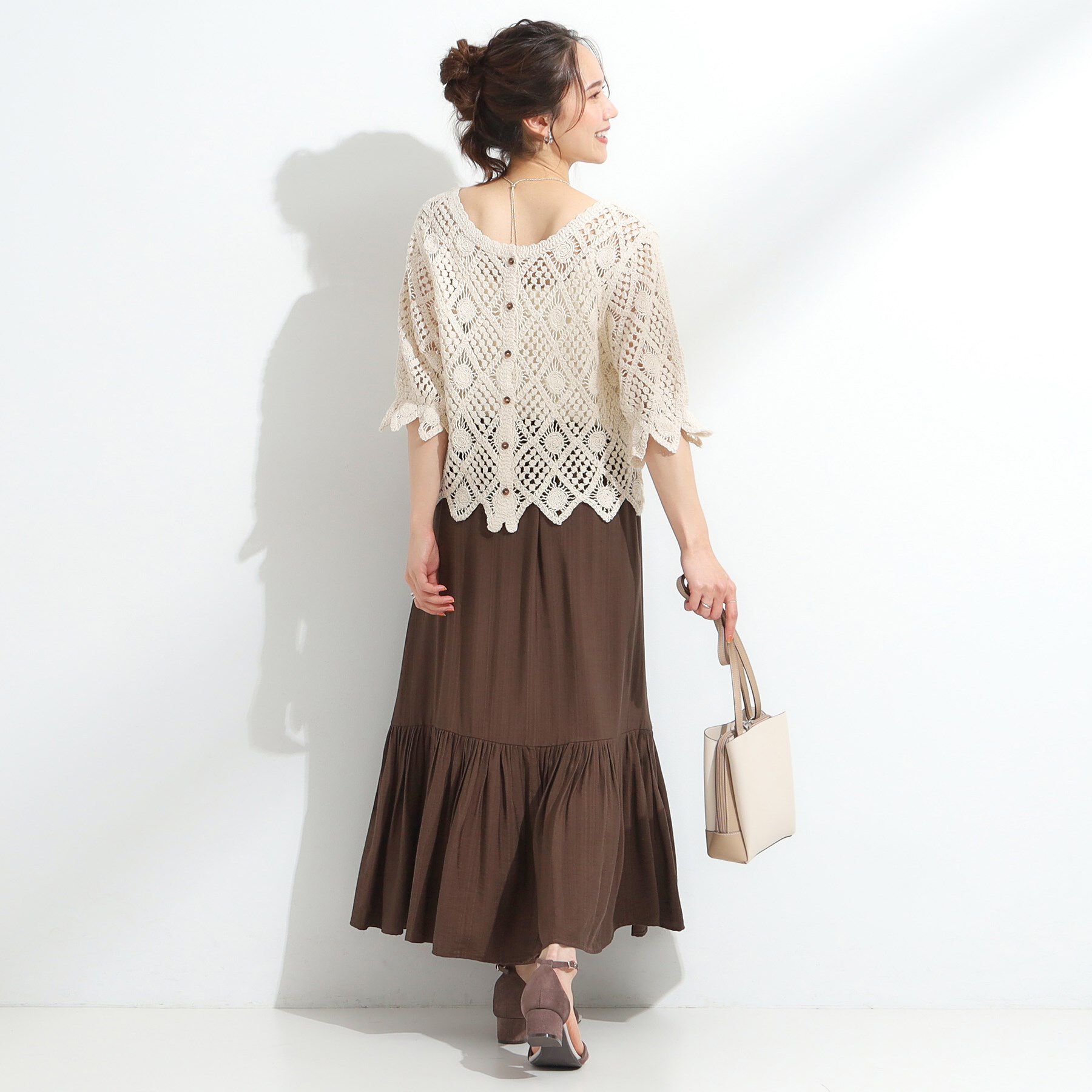 SHOO･LA･RUE「【2WAY】大人のほんのり甘いスタイルに クロシェレースカーディガン」|カーディガン|