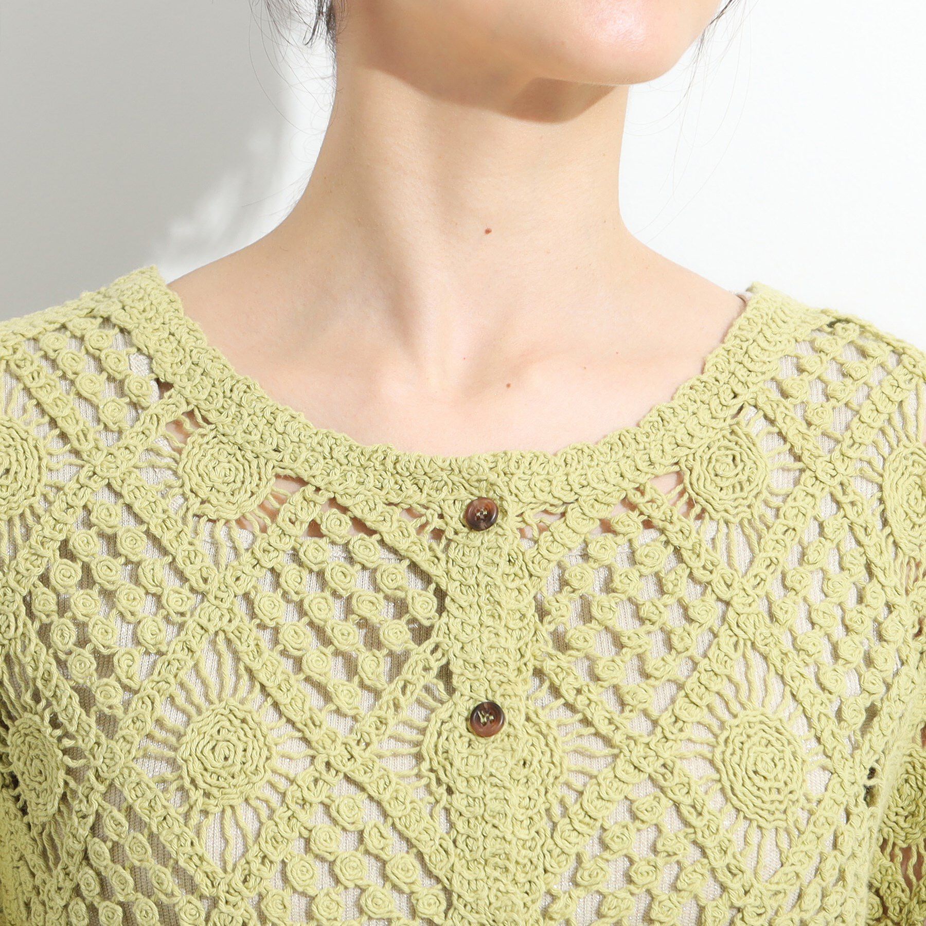 SHOO･LA･RUE「【2WAY】大人のほんのり甘いスタイルに クロシェレースカーディガン」|カーディガン|