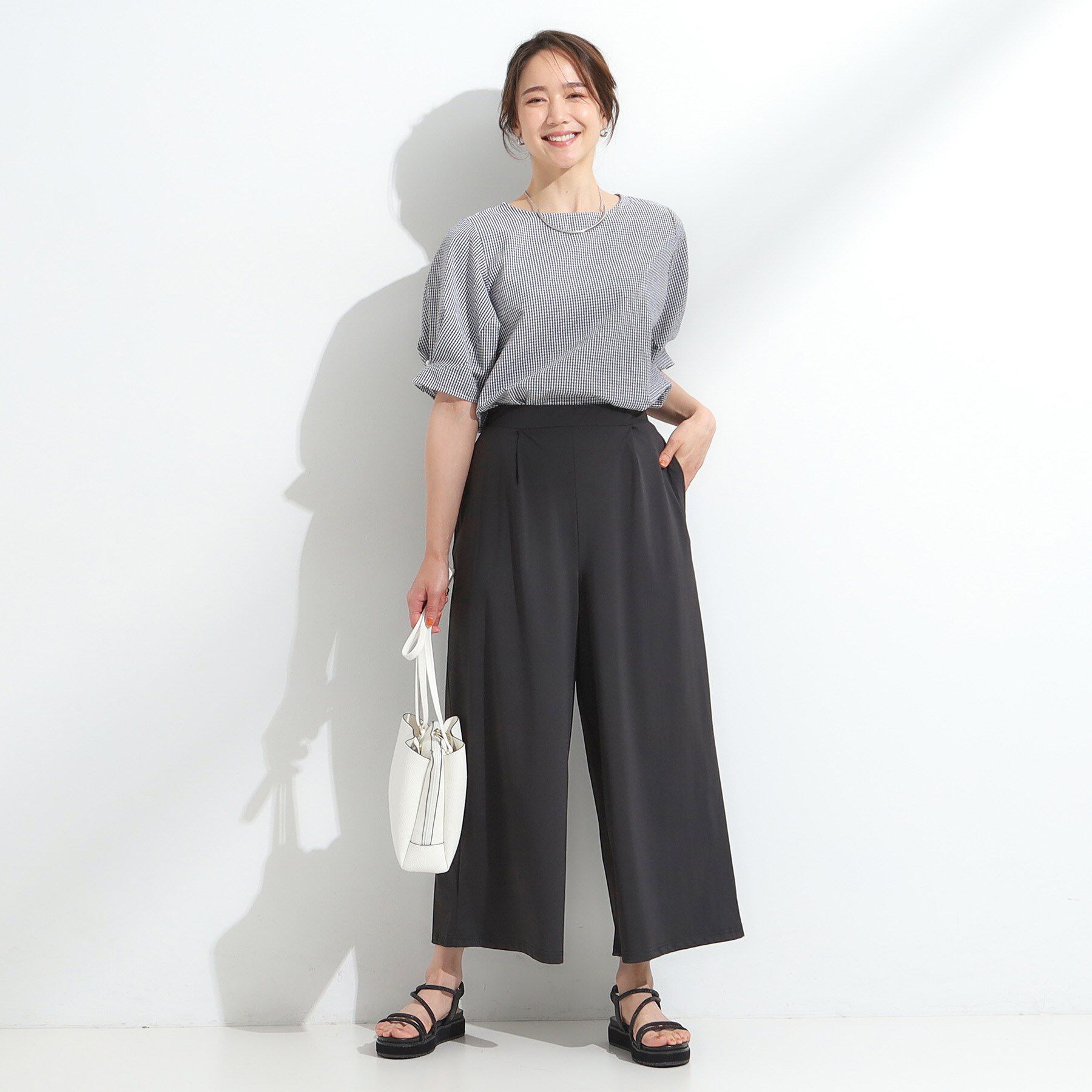 SHOO･LA･RUE「【S-LL/ひんやり】さらさらストレッチ ガウチョパンツ」|その他|