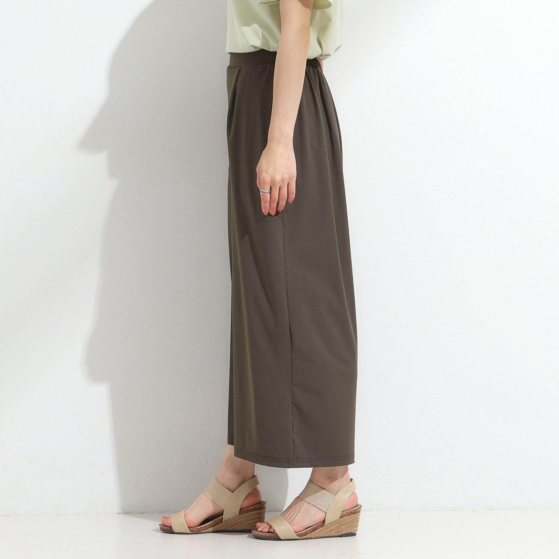 SHOO･LA･RUE「【S-LL/ひんやり】さらさらストレッチ ガウチョパンツ」|その他|