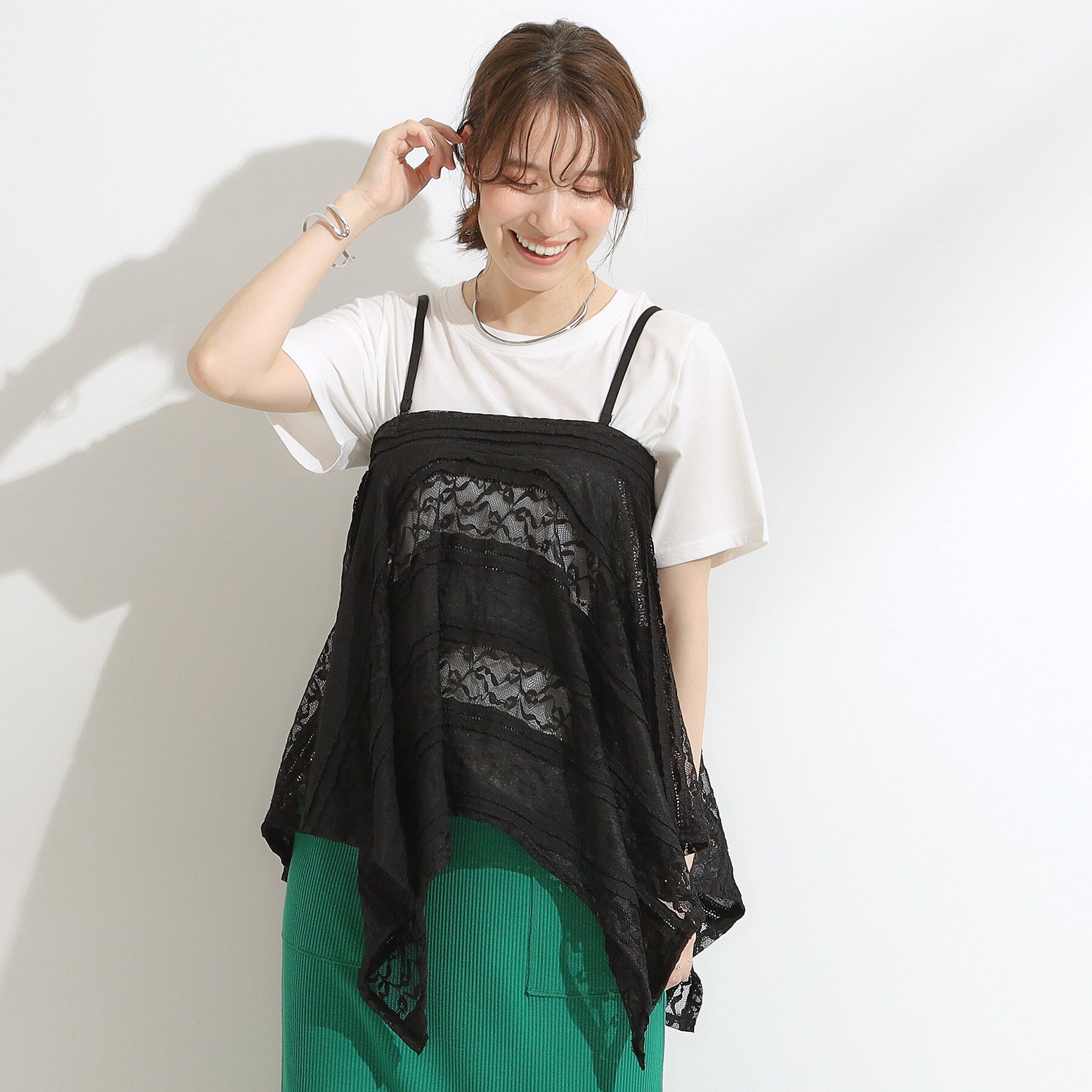 SHOO･LA･RUE「【2WAY】スカートにもなる イレヘム レースビスチェ」|キャミソール|