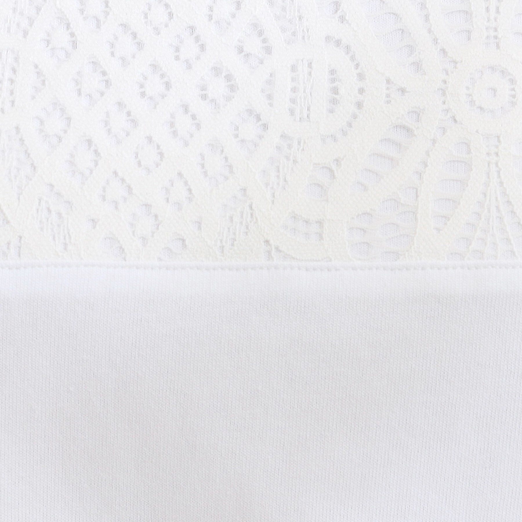 SHOO･LA･RUE「【洗える/S-LL/体型カバー】レース使いが華やか フレンチスリーブコットンTシャツ」|Tシャツ・カットソー|