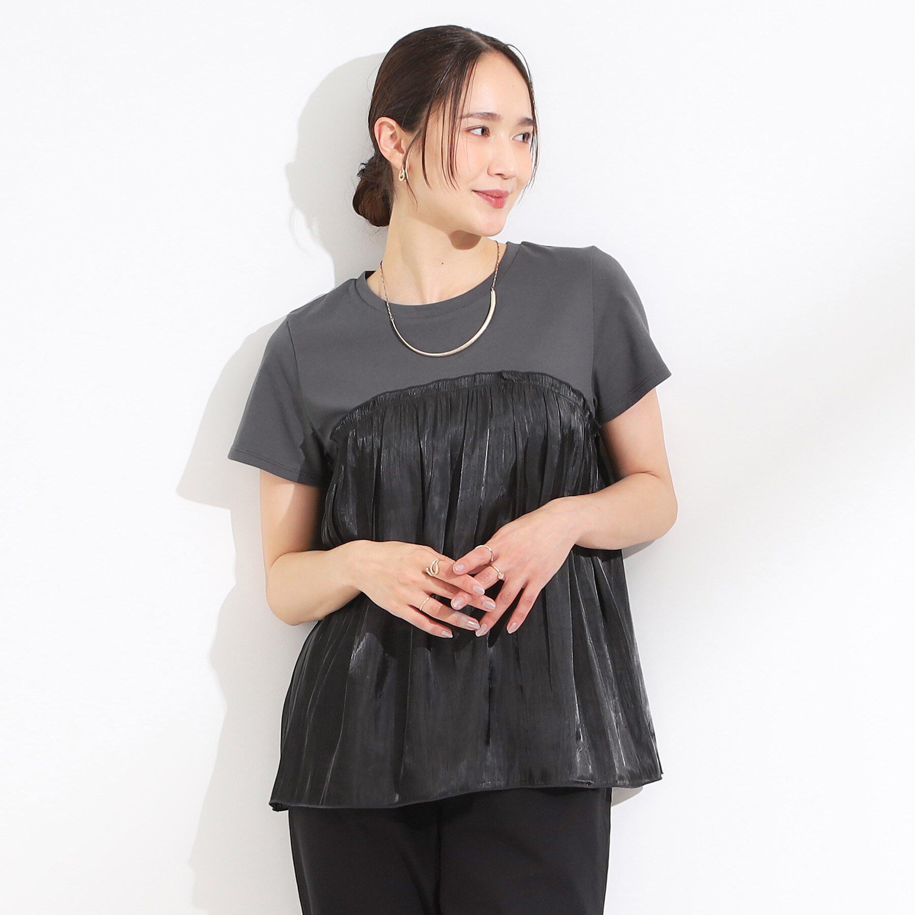 SHOO･LA･RUE「【S-LL/ひんやり】インせず決まる ビスチェ風ドッキングトップス」|Tシャツ・カットソー|