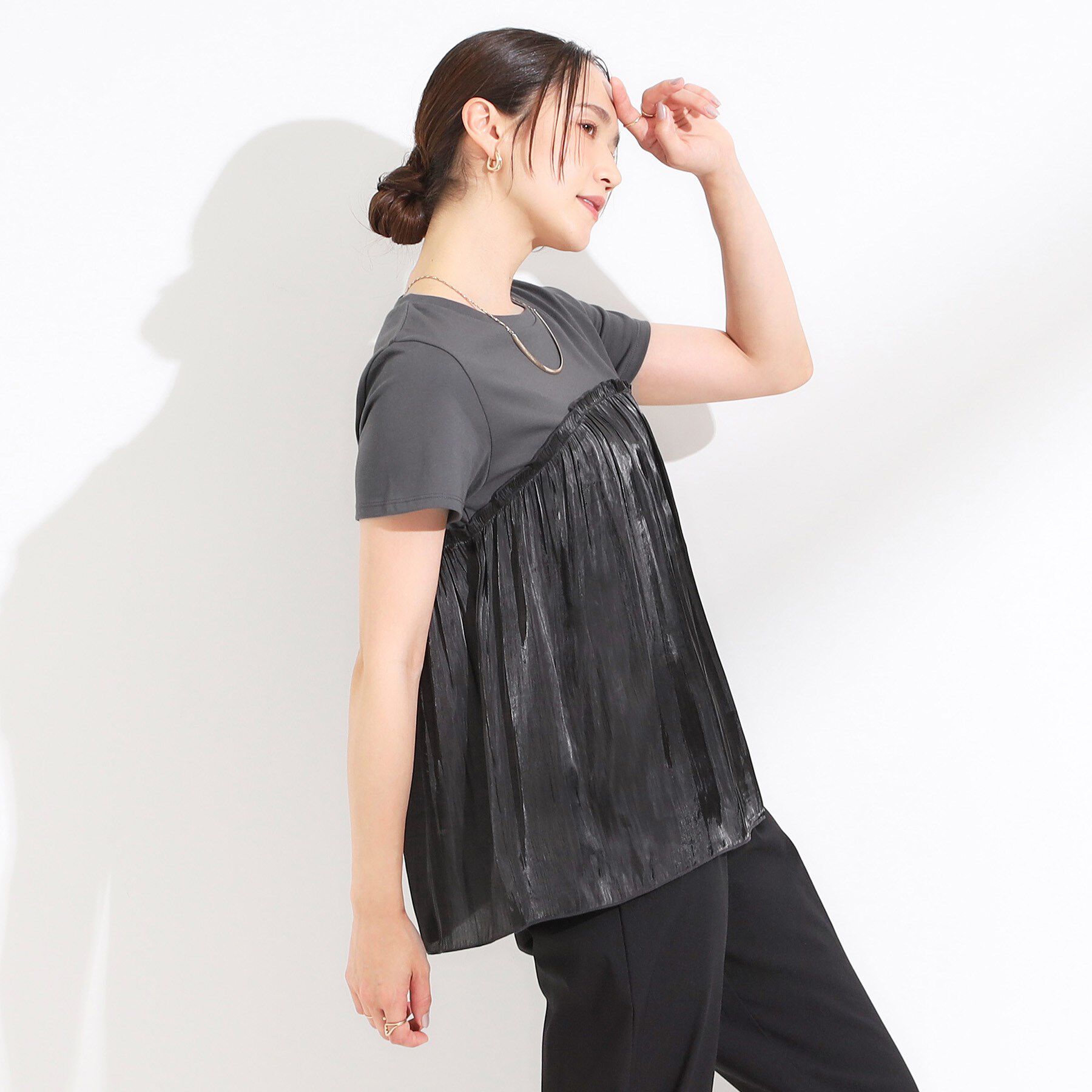 SHOO･LA･RUE「【S-LL/ひんやり】インせず決まる ビスチェ風ドッキングトップス」|Tシャツ・カットソー|