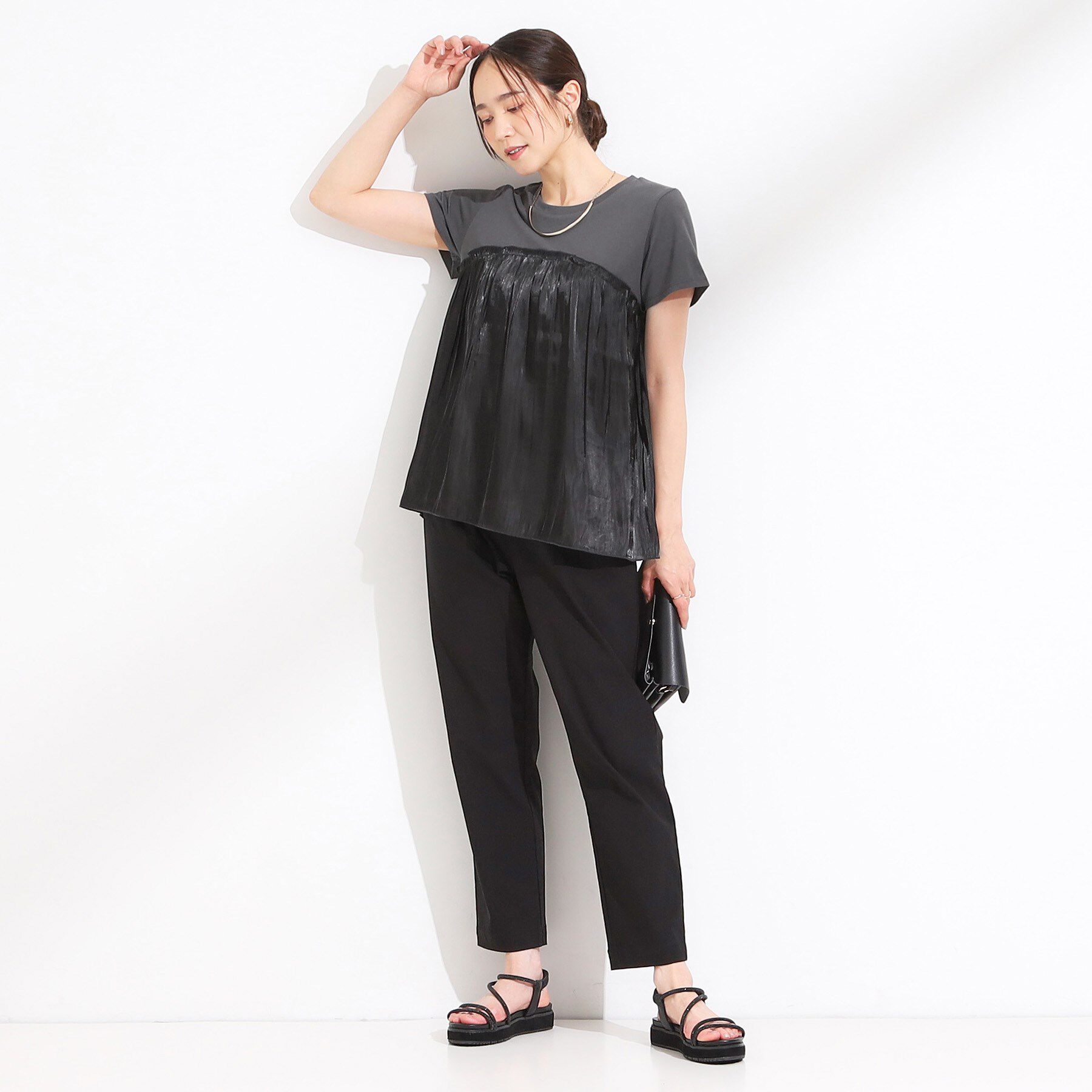 SHOO･LA･RUE「【S-LL/ひんやり】インせず決まる ビスチェ風ドッキングトップス」|Tシャツ・カットソー|