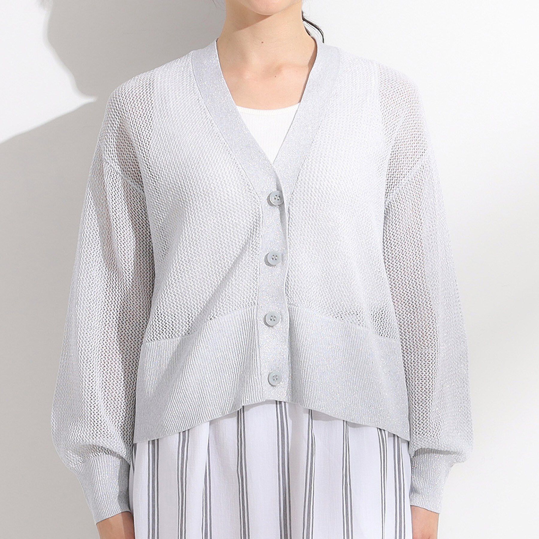 SHOO･LA･RUE「キラッと光るラメとスパンコールが印象的 メッシュカーディガン」|カーディガン|