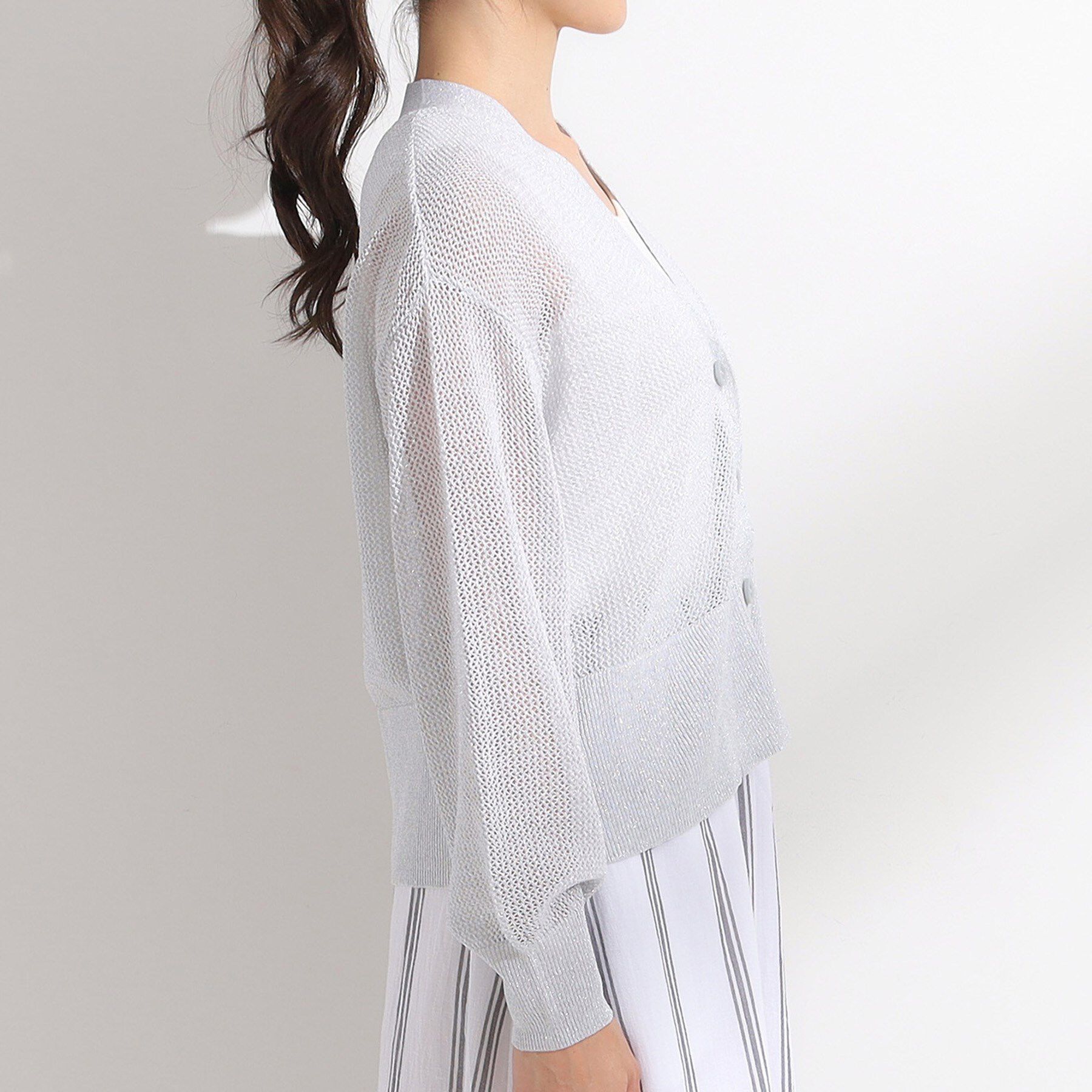 SHOO･LA･RUE「キラッと光るラメとスパンコールが印象的 メッシュカーディガン」|カーディガン|