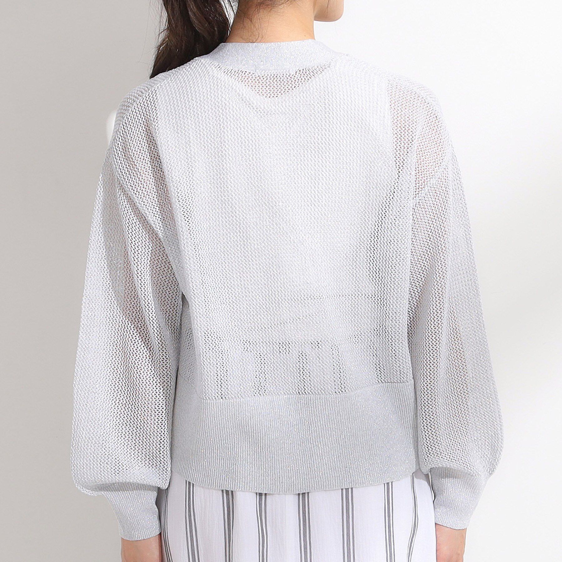 SHOO･LA･RUE「キラッと光るラメとスパンコールが印象的 メッシュカーディガン」|カーディガン|