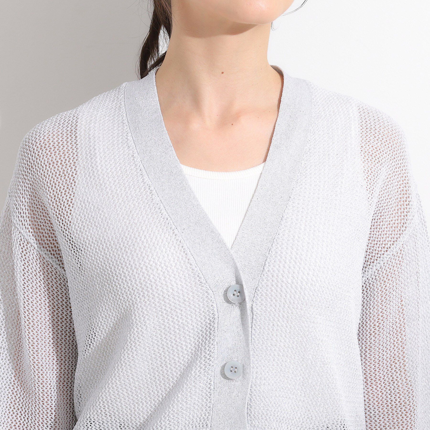 SHOO･LA･RUE「キラッと光るラメとスパンコールが印象的 メッシュカーディガン」|カーディガン|