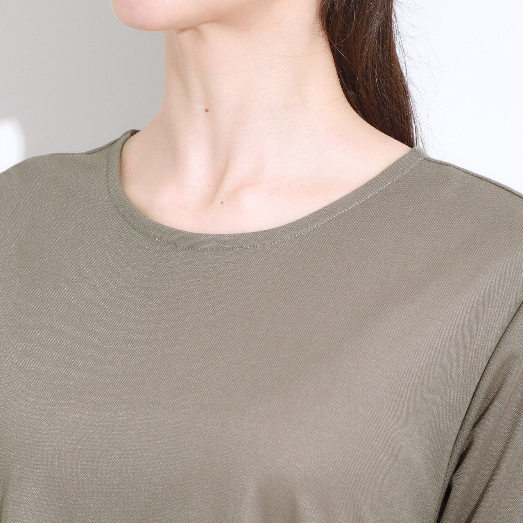 SHOO･LA･RUE「【S-LL/ひんやり/体型カバー】さらりと着られる バイカラーAラインワンピース」|ワンピース|