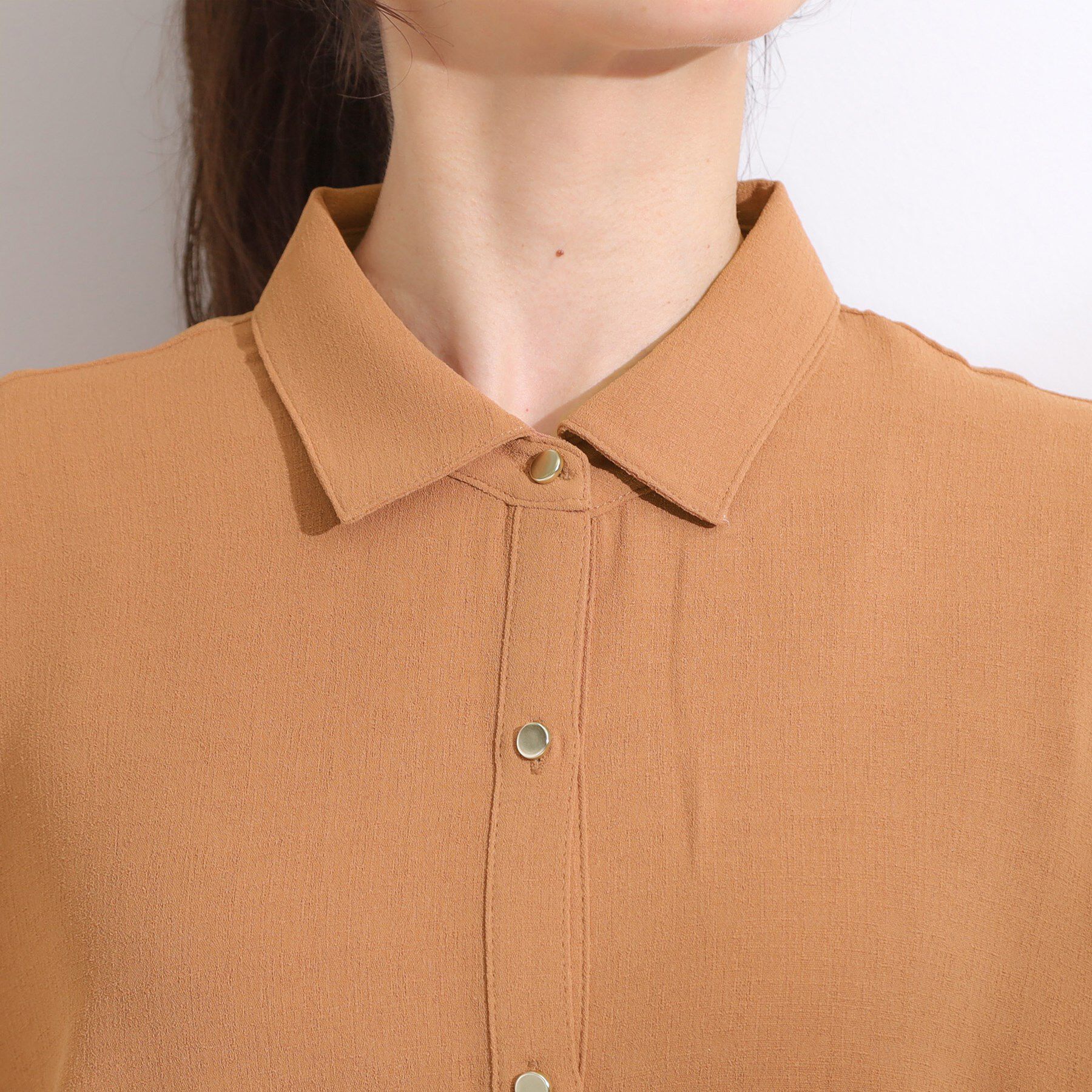 SHOO･LA･RUE「【S-LL/ひんやり】さらりとしたタッチが心地よい バックギャザーブラウス」|チュニック|