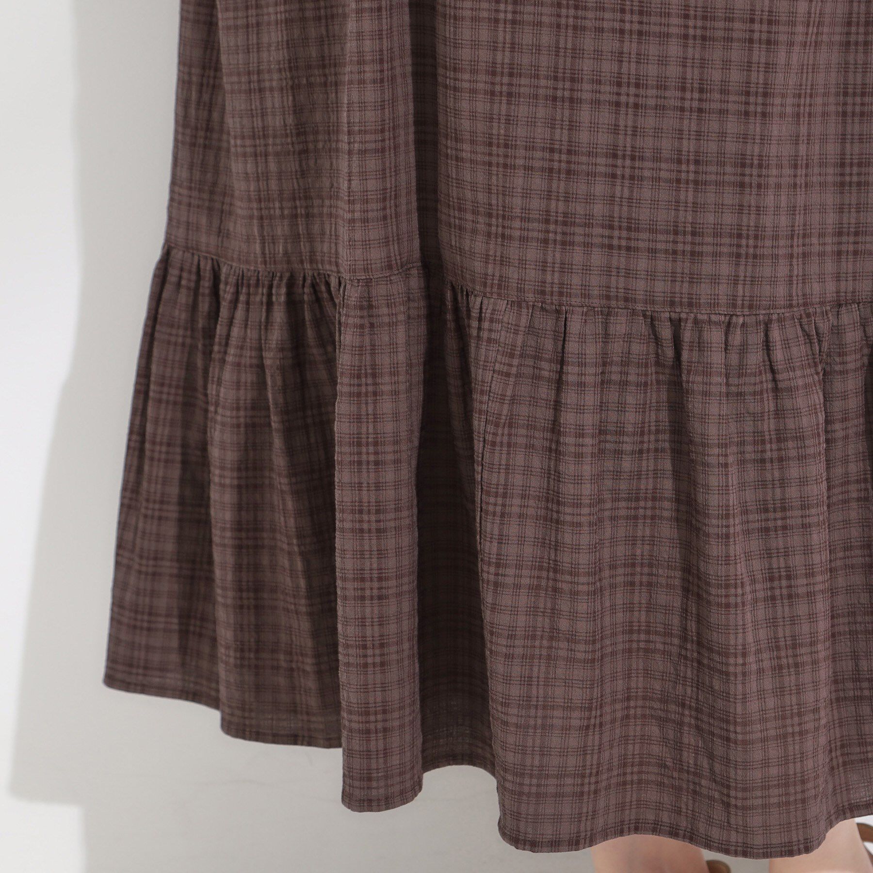 SHOO･LA･RUE「【S-LL】大人のチェック柄 ティアードワンピース」|ワンピース|