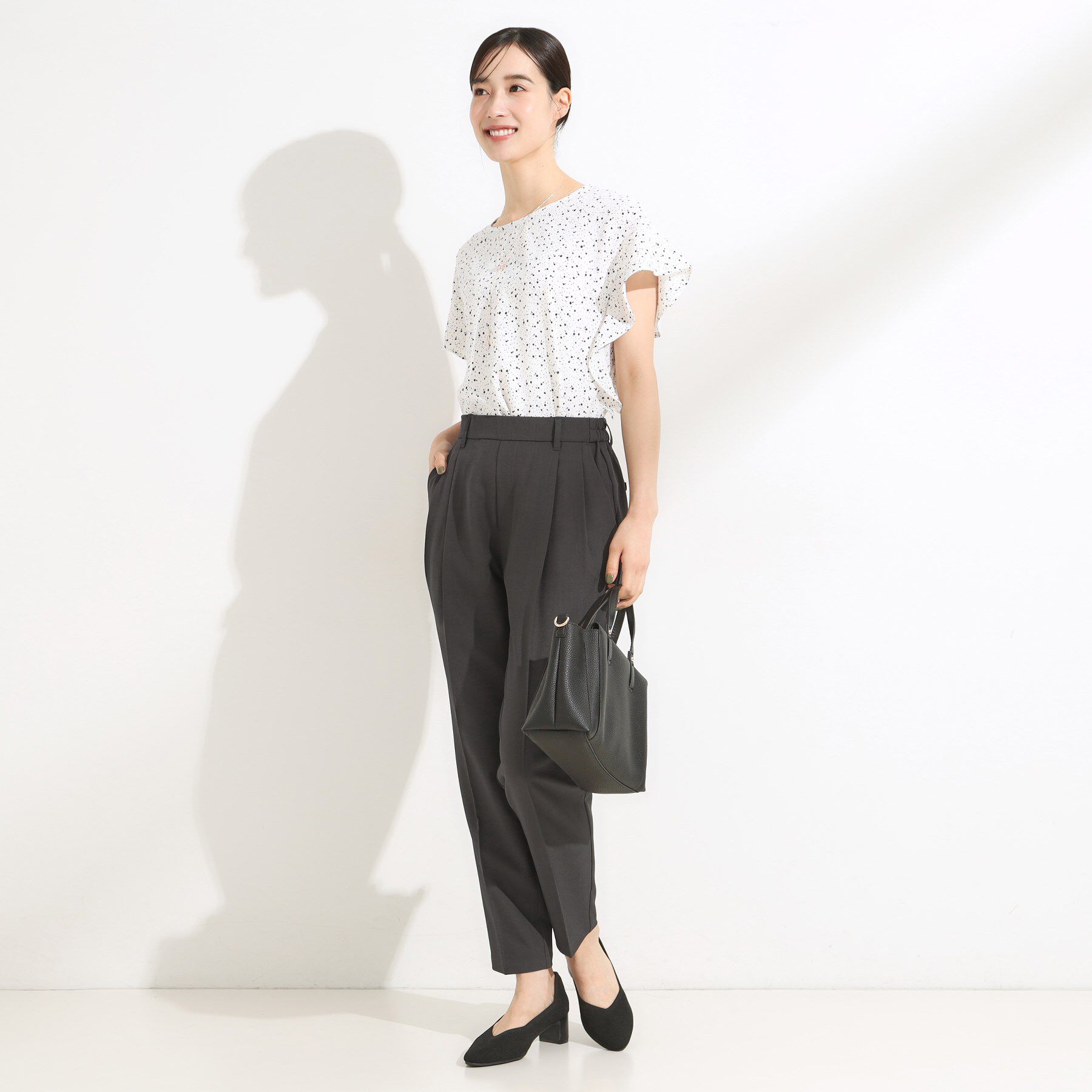 SHOO･LA･RUE「【洗濯機可】きれいめにもカジュアルにも 麻調テーパードパンツ」|その他|