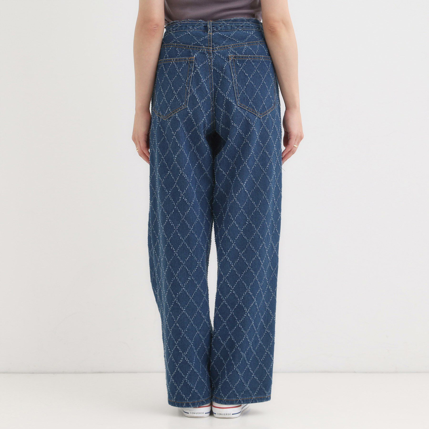 SHOO･LA･RUE「【S-LL】こなれ見え リボン付き アソートデニムワイドパンツ」|デニム|