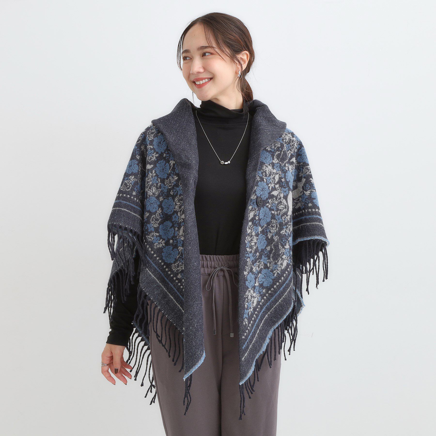 SHOO･LA･RUE「【リバーシブル】心もほっこり アニマル柄ポンチョ」|ポンチョ・ケープ|