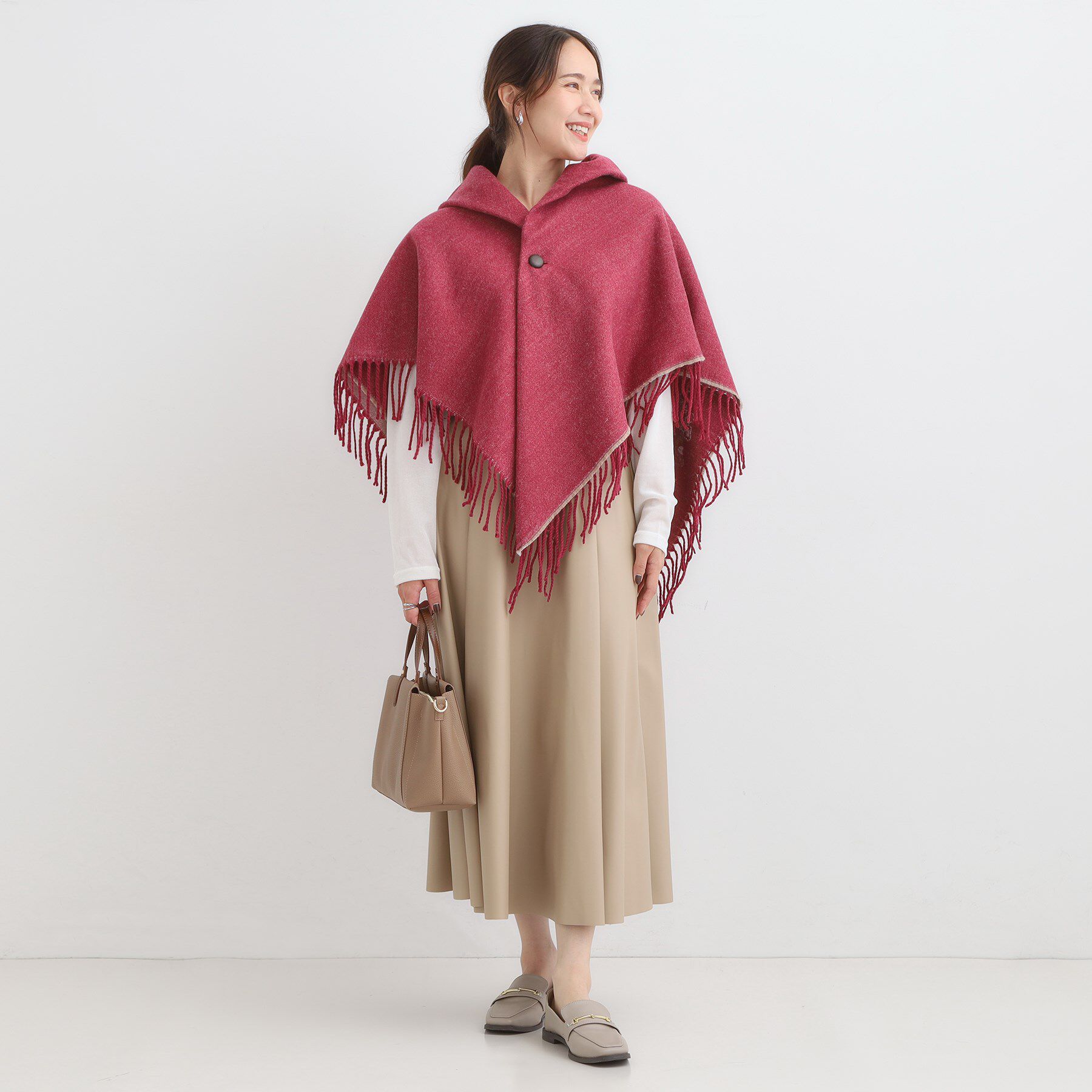 SHOO･LA･RUE「【リバーシブル】心もほっこり アニマル柄ポンチョ」|ポンチョ・ケープ|