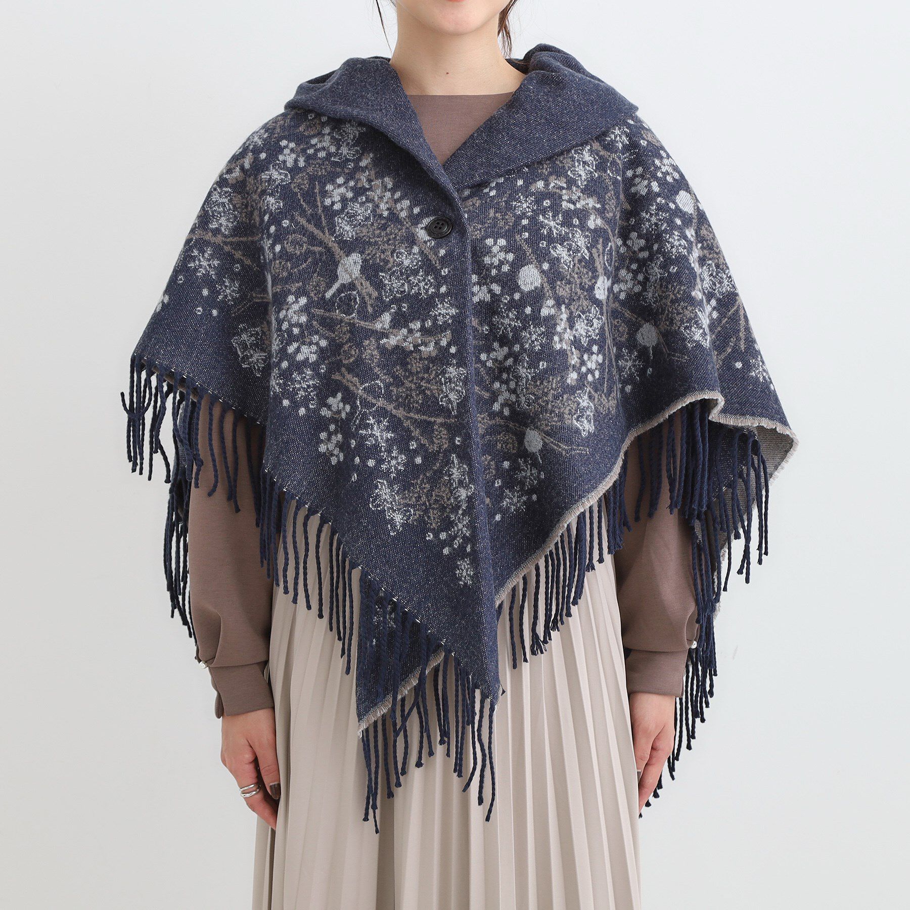 SHOO･LA･RUE「【リバーシブル】心もほっこり アニマル柄ポンチョ」|ポンチョ・ケープ|