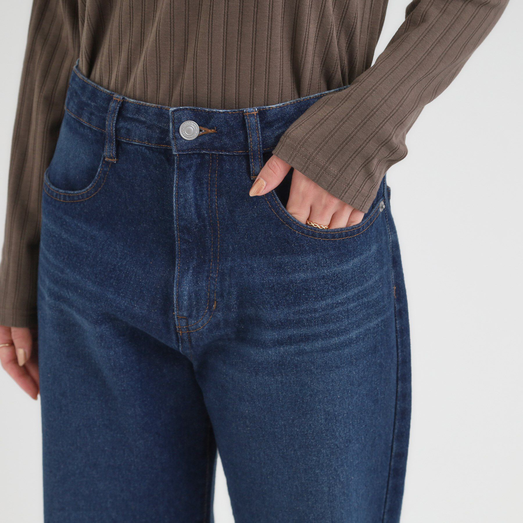 SHOO･LA･RUE「【S-LL】大人カジュアルに 柔らかデニムテーパードパンツ」|デニム|