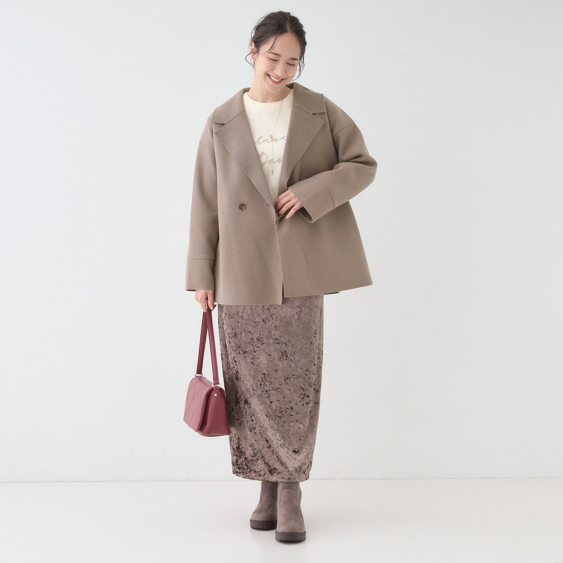 SHOO･LA･RUE「【S-LL】大人のこなれ感 テーラード風コート」|テーラードジャケット|