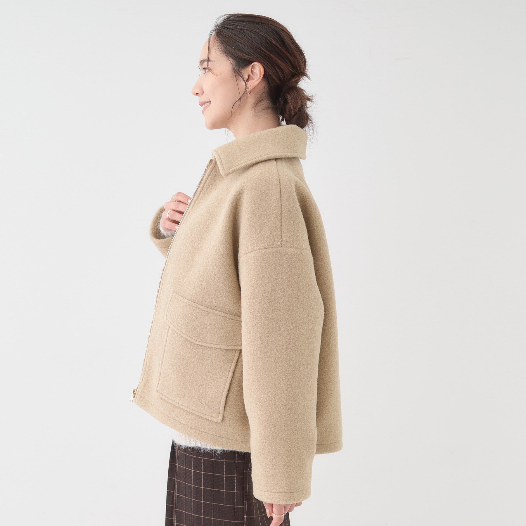 SHOO･LA･RUE「【S-LL】大人カジュアルコーデに 襟付きZIPブルゾン」|ブルゾン・スタジャン|