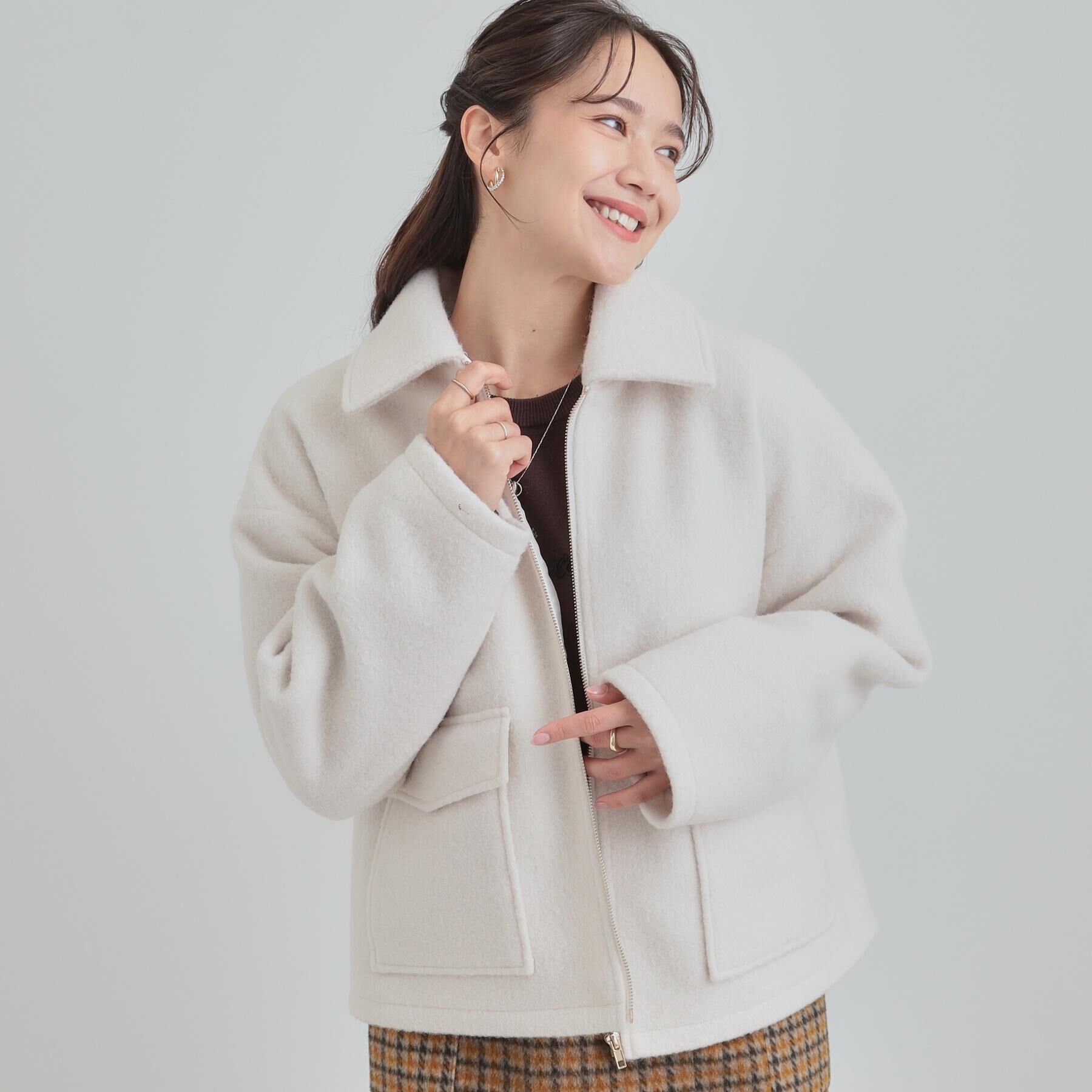 SHOO･LA･RUE「【S-LL】大人カジュアルコーデに 襟付きZIPブルゾン」|ブルゾン・スタジャン|