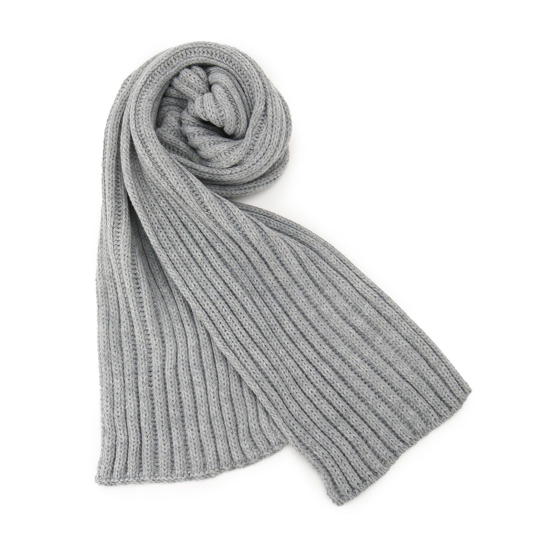 SHOO･LA･RUE「リブニットマフラー」|ストール|グレー(012)