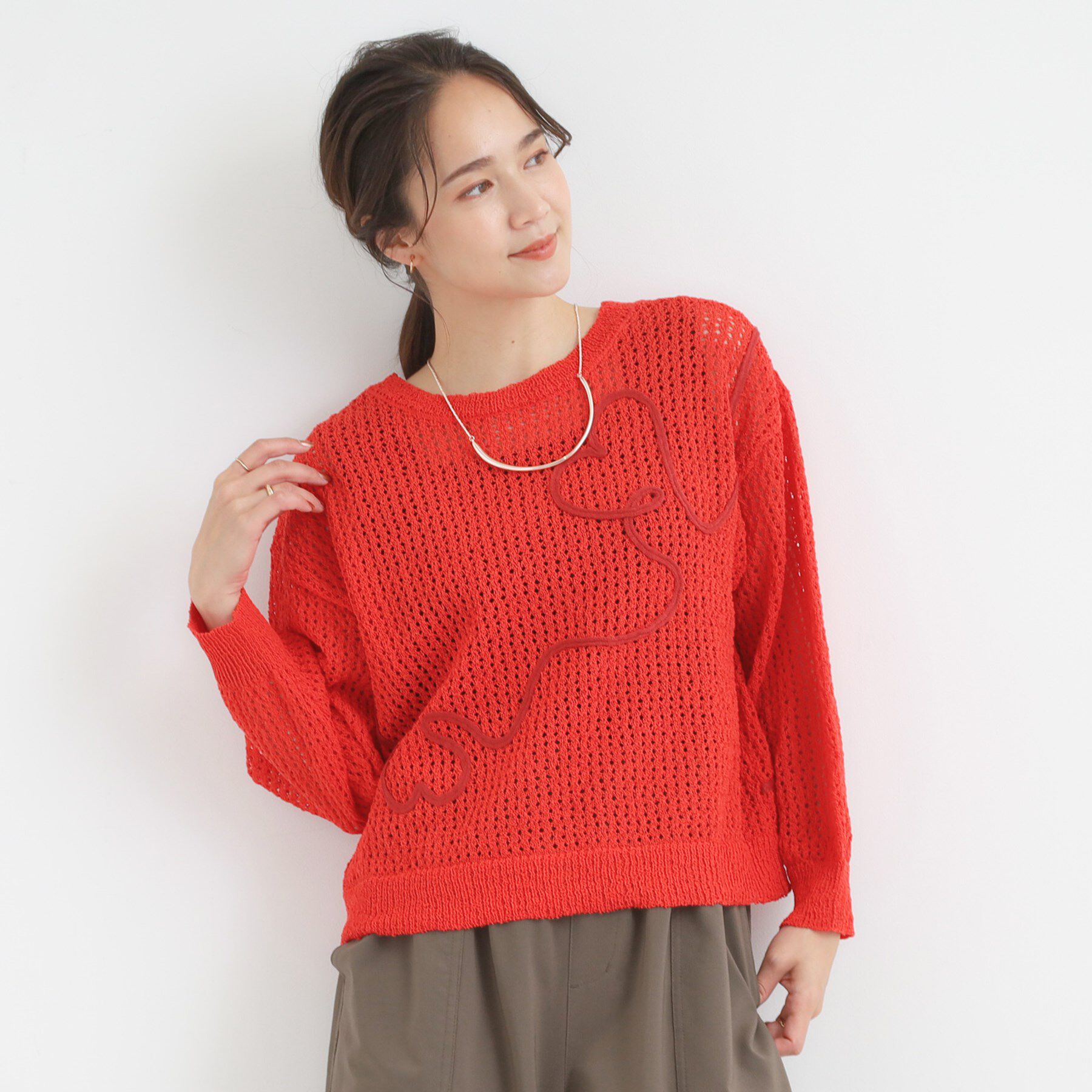 SHOO･LA･RUE「コード刺繍アソートメッシュカーディガン」|カーディガン|