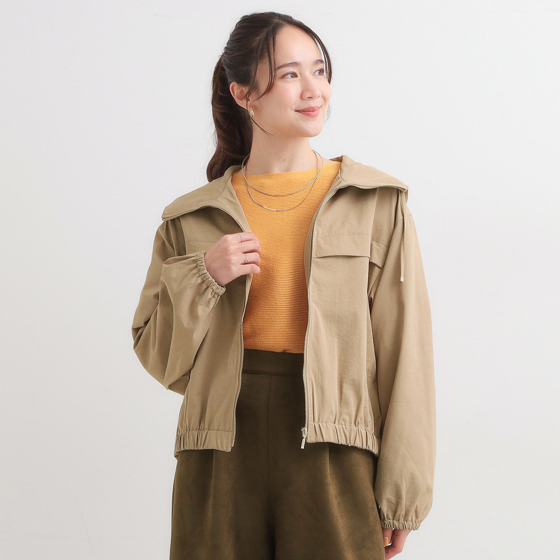 SHOO･LA･RUE「【S-LL】気楽にさらりと羽織れる　大人のフードブルゾン」|ブルゾン・スタジャン|