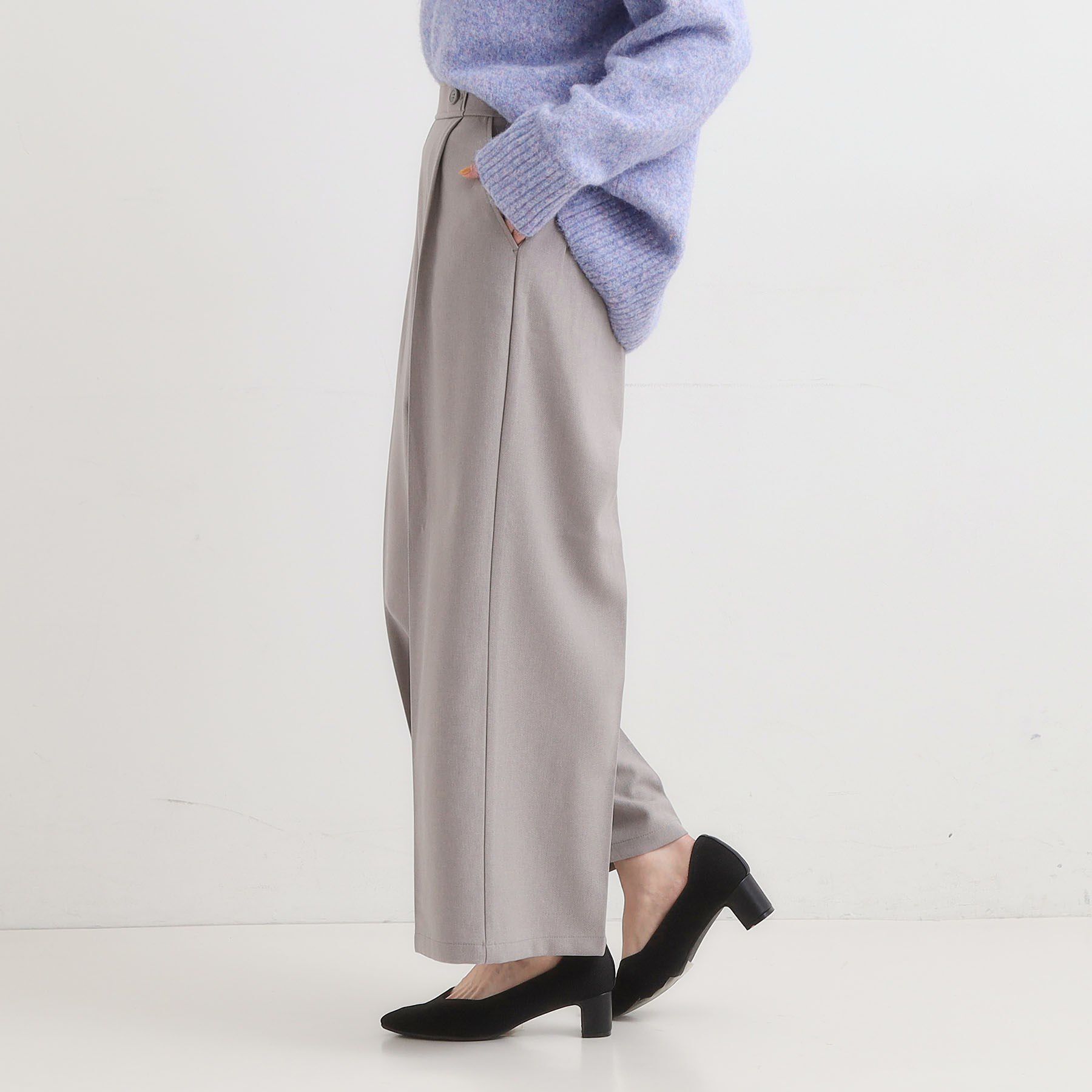 SHOO･LA･RUE「【着丈選べる】大人のきれいめスタイルに ウールフィール ワイドパンツ」|その他|