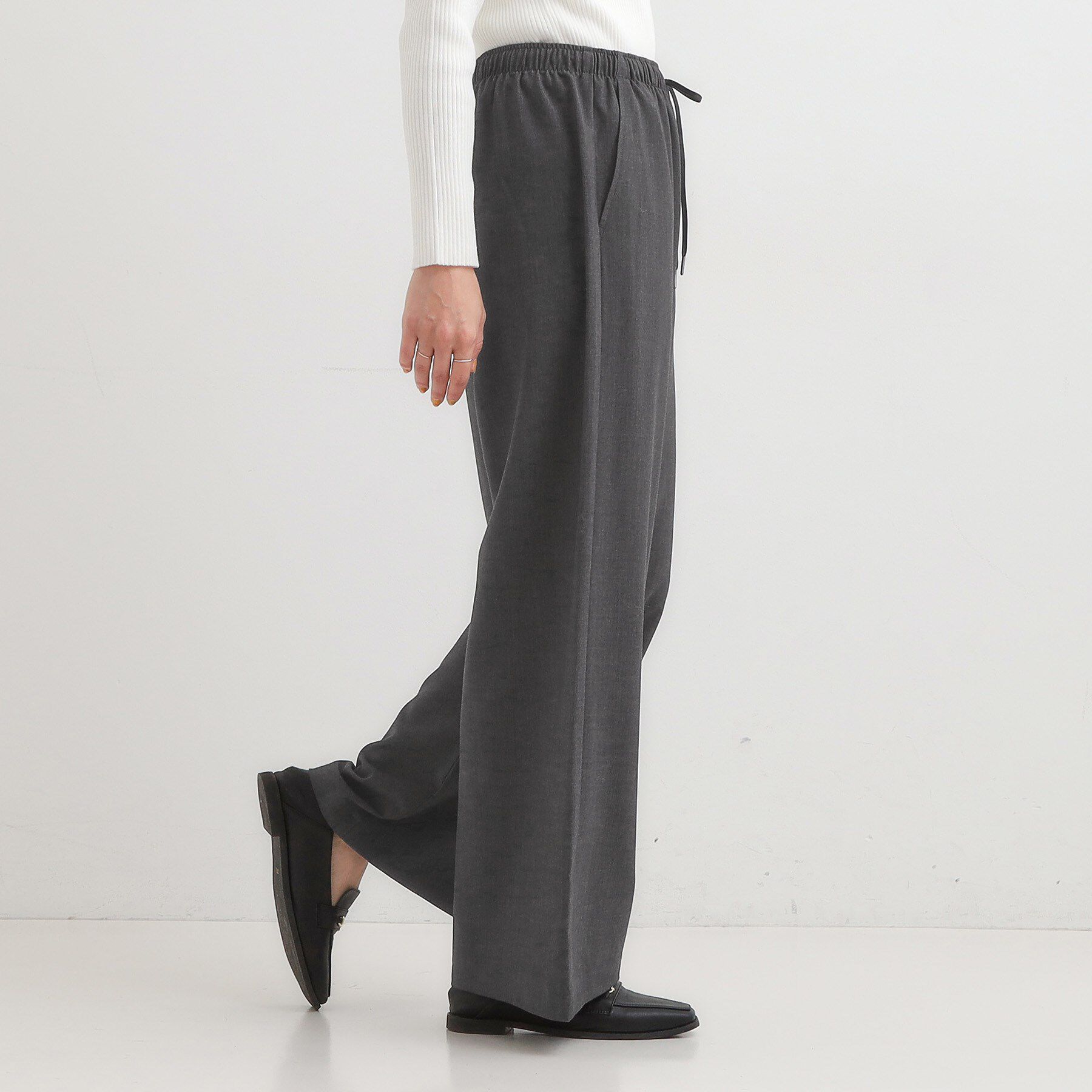 SHOO･LA･RUE「【S-LL/体型カバー】上品なとろみが魅力 イージーワイドパンツ」|その他|