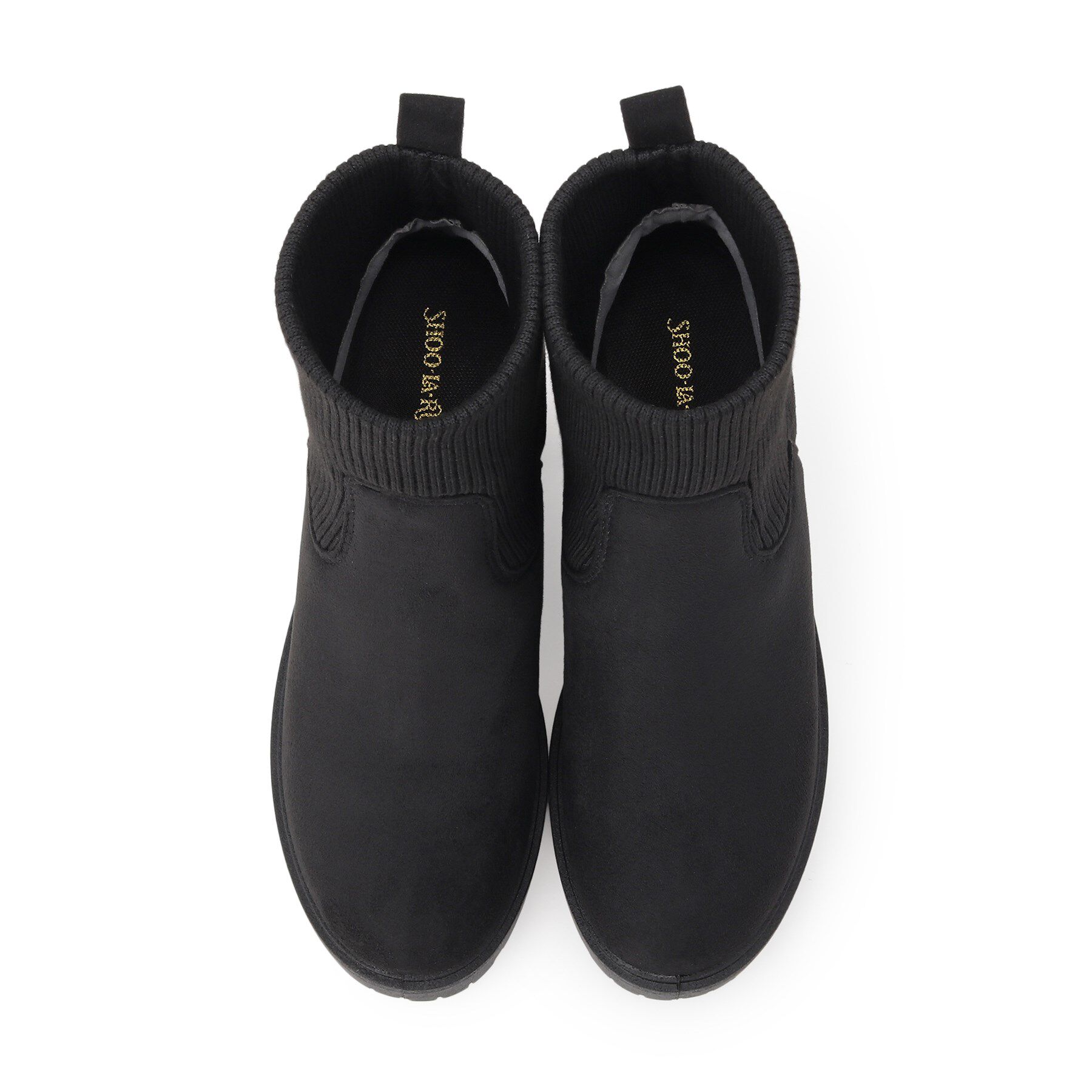 SHOO･LA･RUE「ヒールアップ はきぐちニットブーツ」|ショートブーツ|