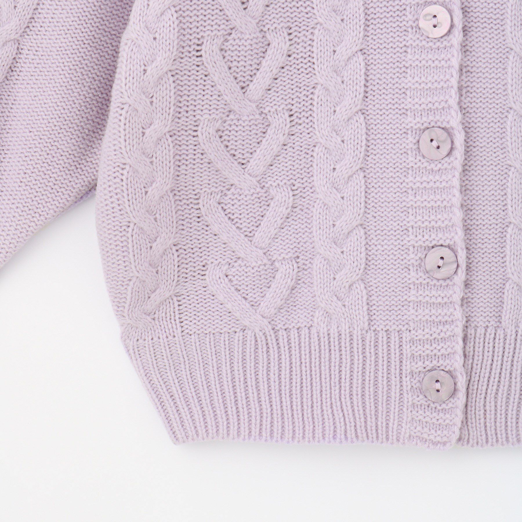 SHOO･LA･RUE「【100-150cm】袖レースアップニットカーディガン」|カーディガン|