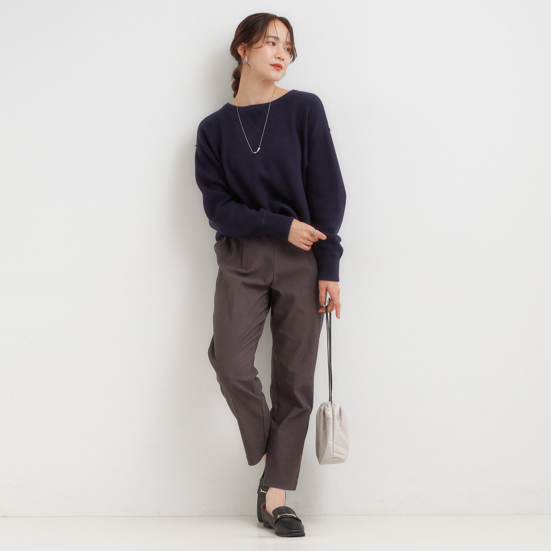 SHOO･LA･RUE「【洗濯機可/ちくちくしにくい】大人カジュアルを叶える スウェットライクニット」|ニット・セーター|