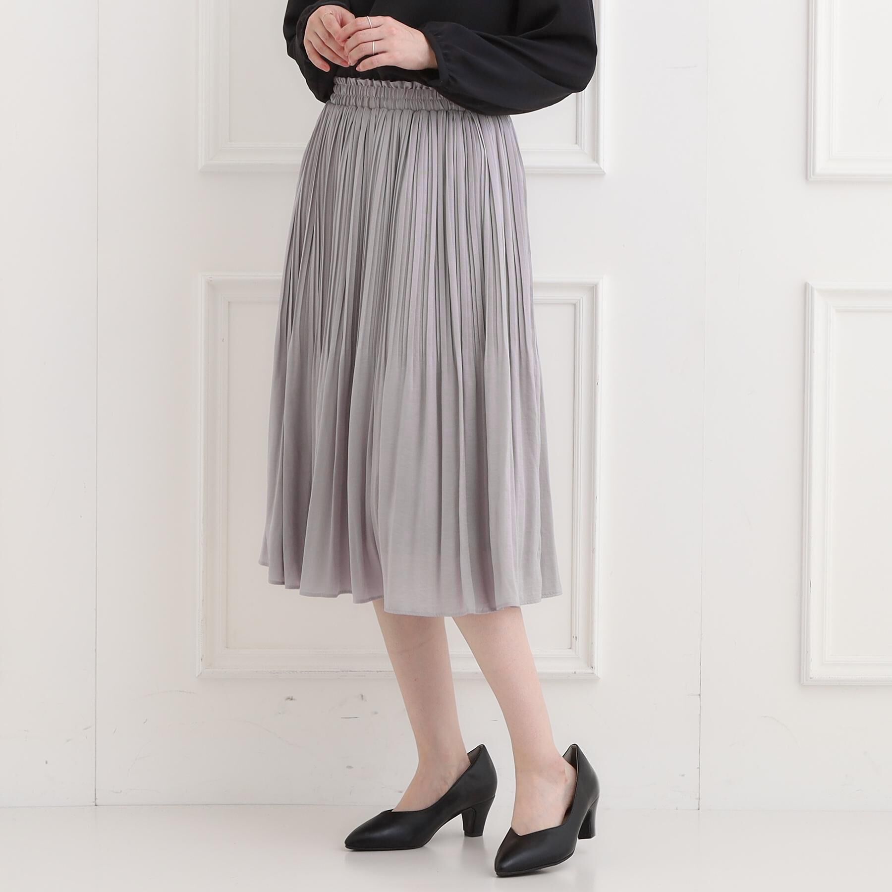 SHOO･LA･RUE「【洗濯機可/着丈選べる】軽やかプリーツスカート」|スカート|