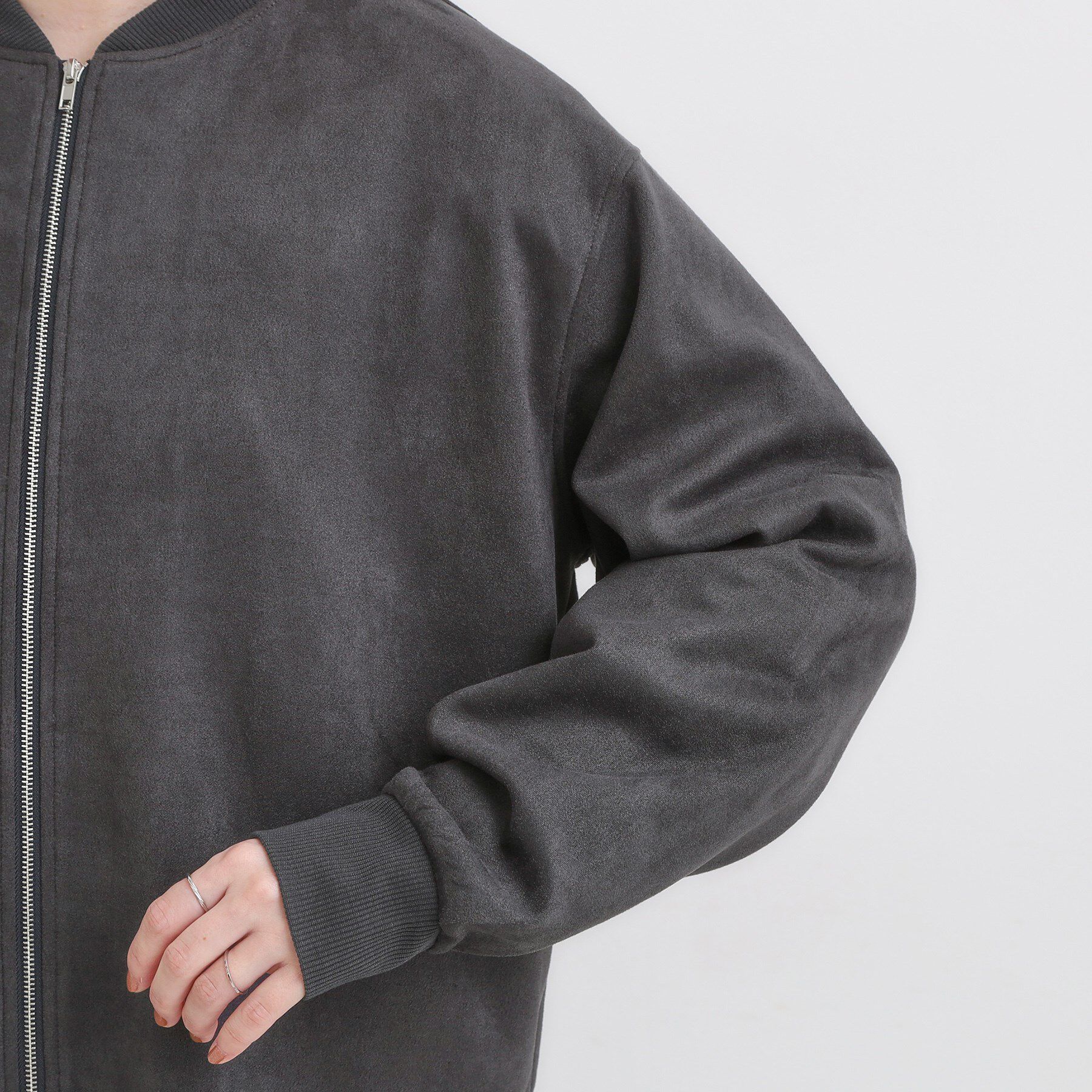 SHOO･LA･RUE「【S-LL】柔らかくて軽い さっと羽織れるフェイクスエードブルゾン【CIRCRIC】」|カーディガン|