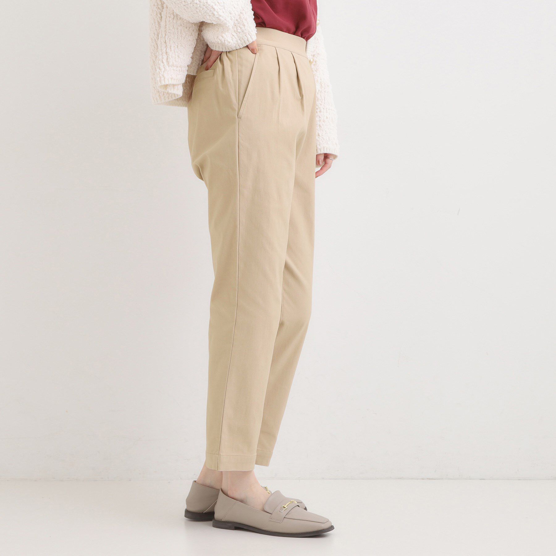 SHOO･LA･RUE「【高レビュー/洗濯機可/SS-LL】あったか裏起毛 のびのびストレッチ テーパードパンツ」|その他|