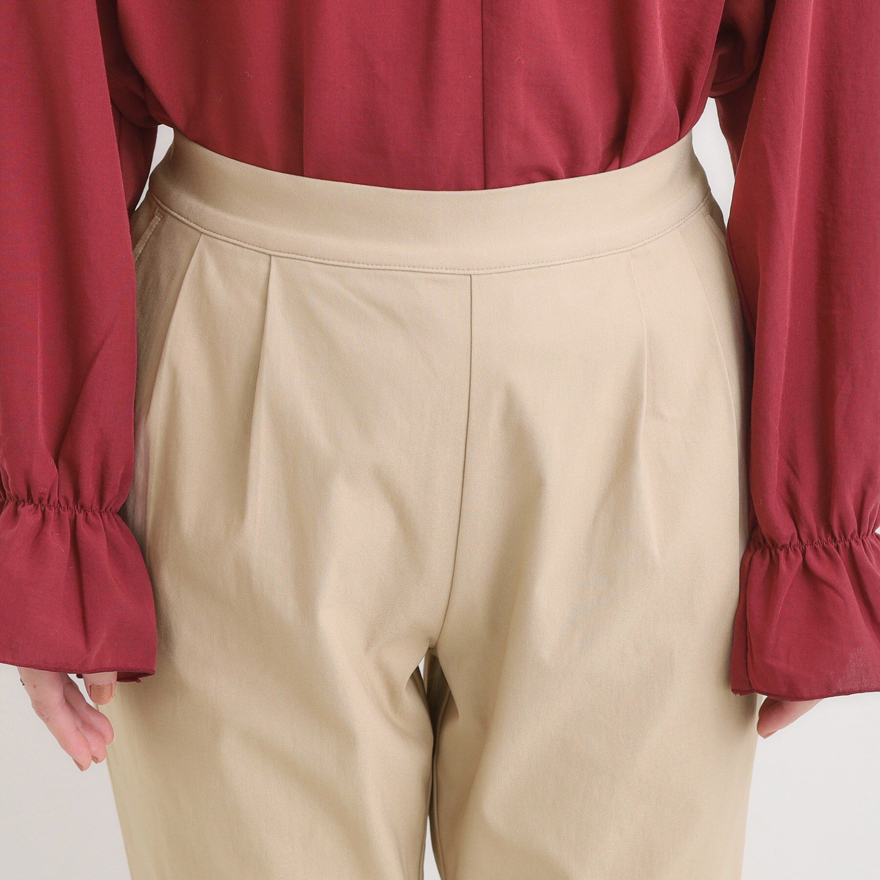 SHOO･LA･RUE「【高レビュー/洗濯機可/SS-LL】あったか裏起毛 のびのびストレッチ テーパードパンツ」|その他|