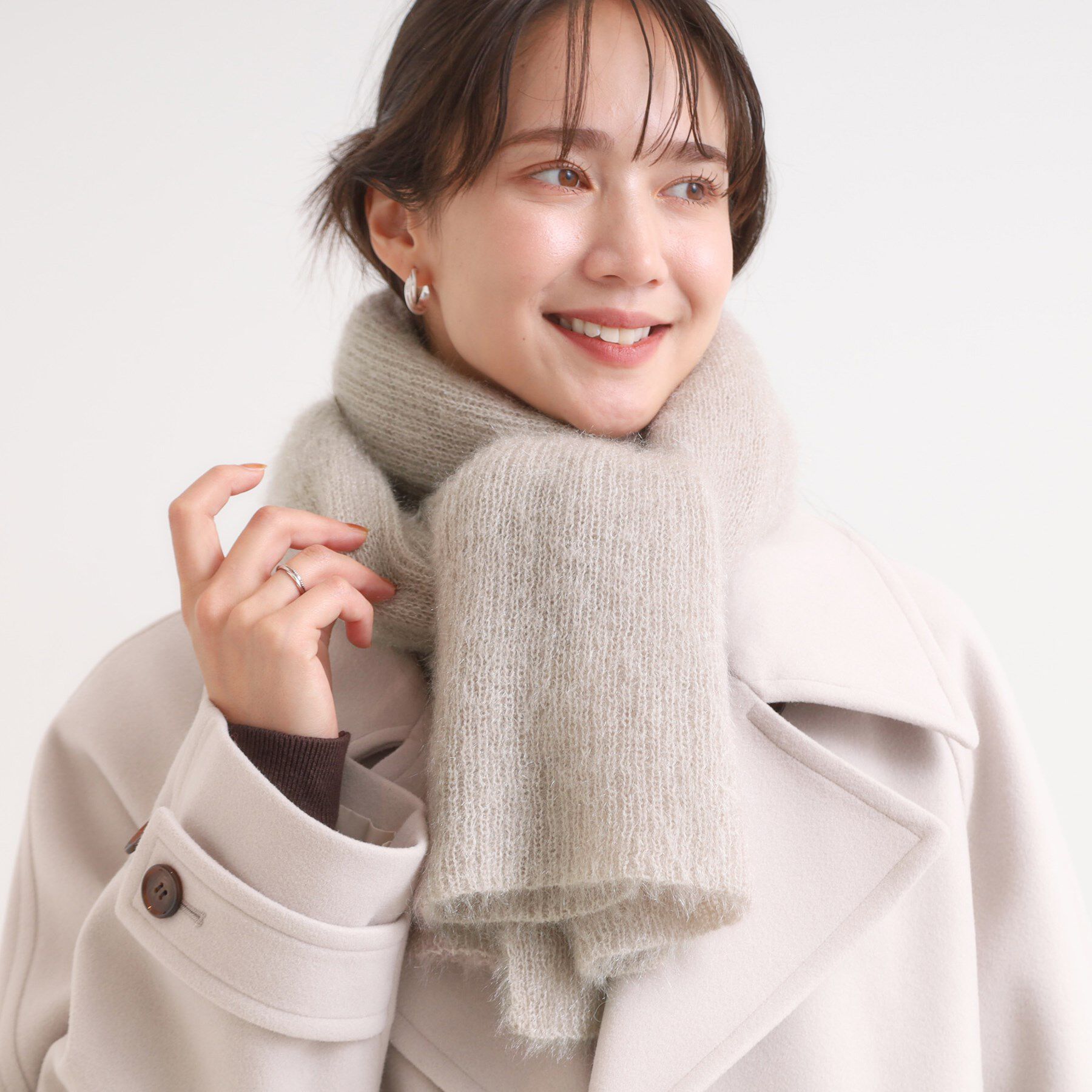 SHOO･LA･RUE「ゆる編みニットマフラー」|ストール|