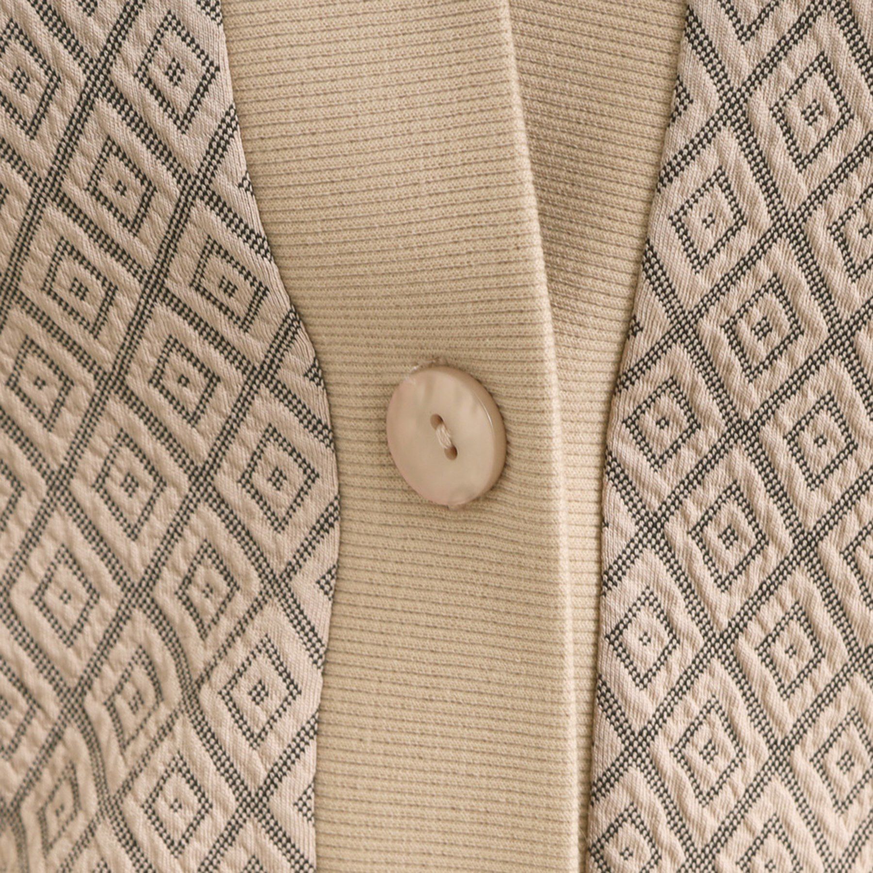 SHOO･LA･RUE「【前後2WAY】柄と配色で差がつく ふくれジャカードカーディガン」|カーディガン|