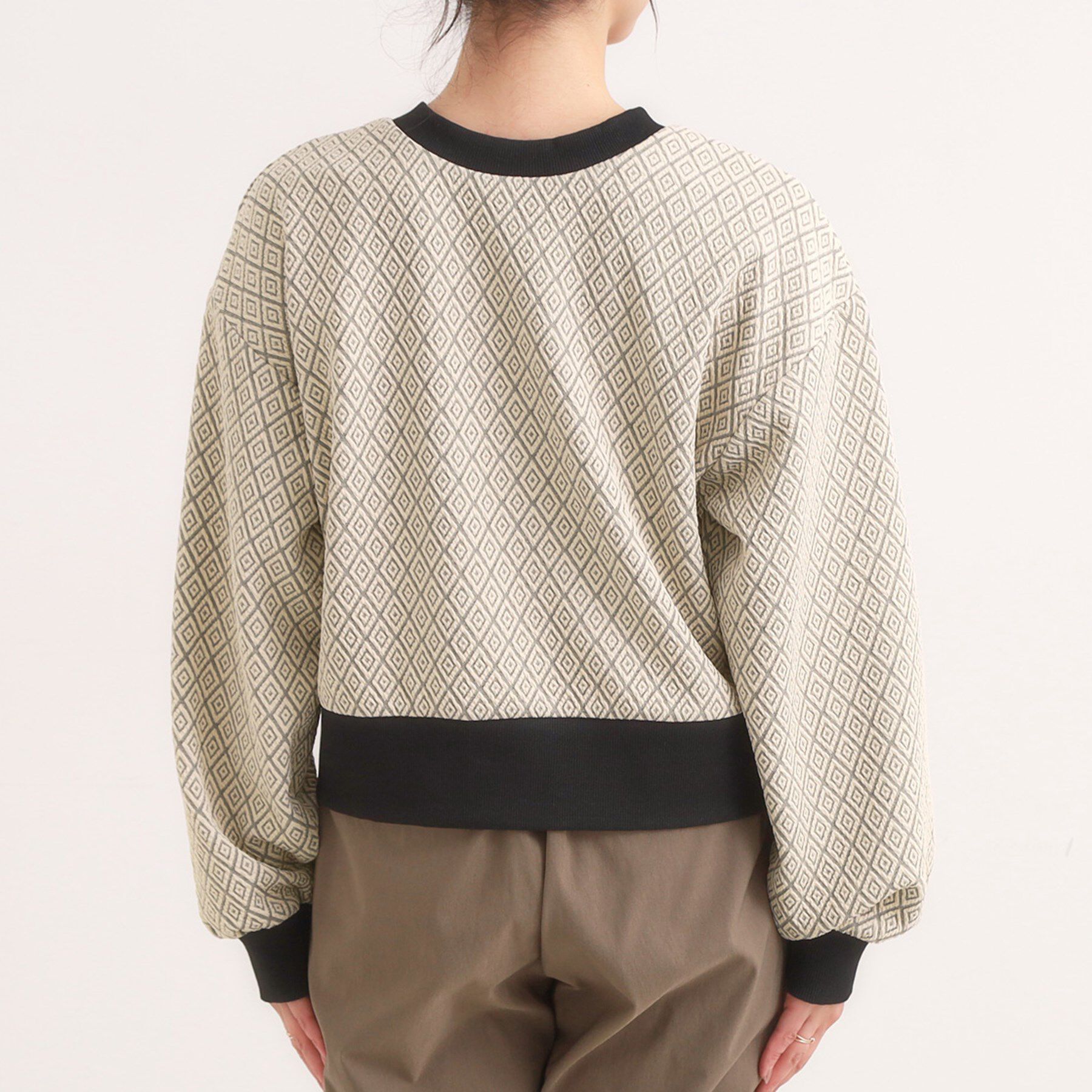 SHOO･LA･RUE「【前後2WAY】柄と配色で差がつく ふくれジャカードカーディガン」|カーディガン|