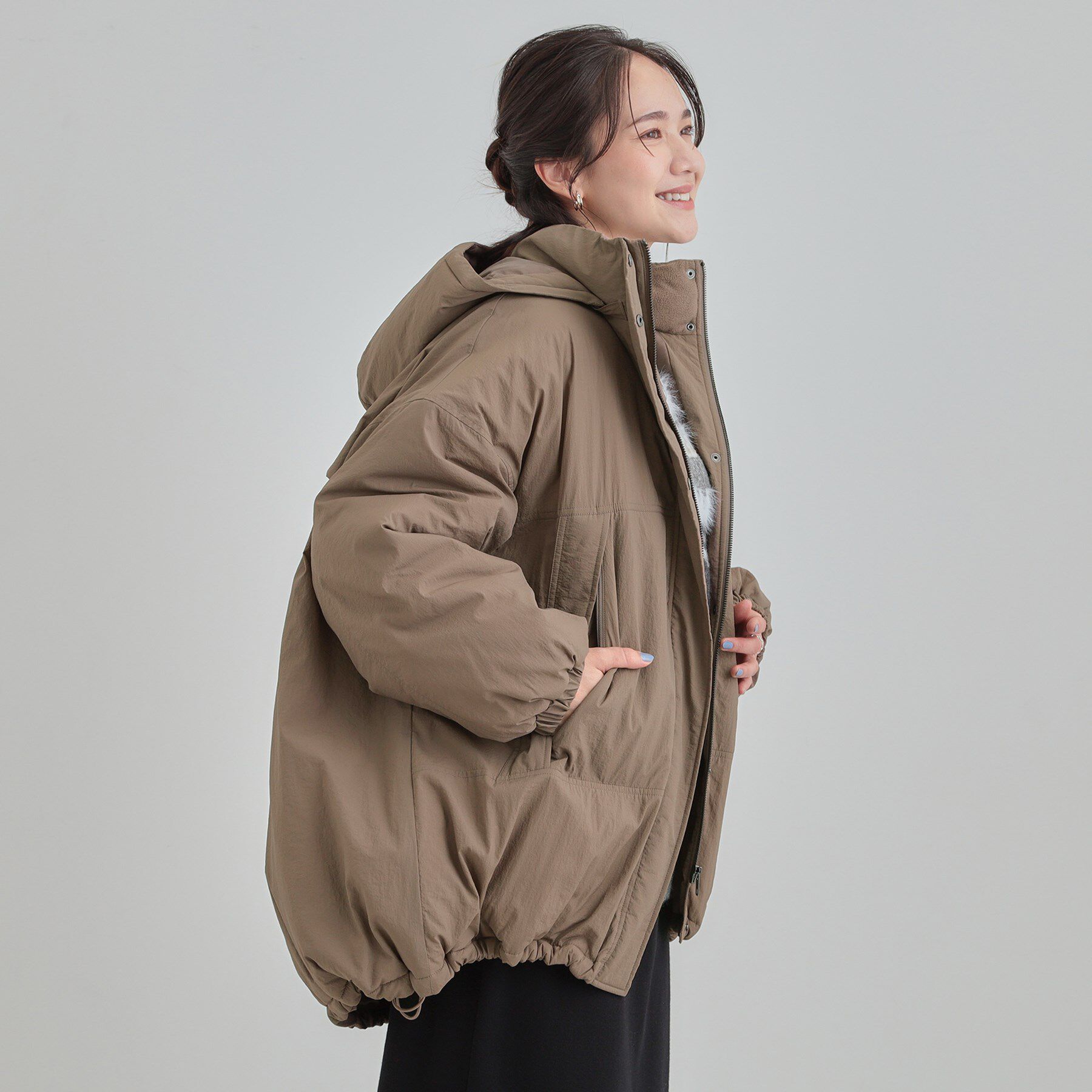 SHOO･LA･RUE「【あったか/撥水/フード取り外し可能】中綿モンスターコート」|ダウン|