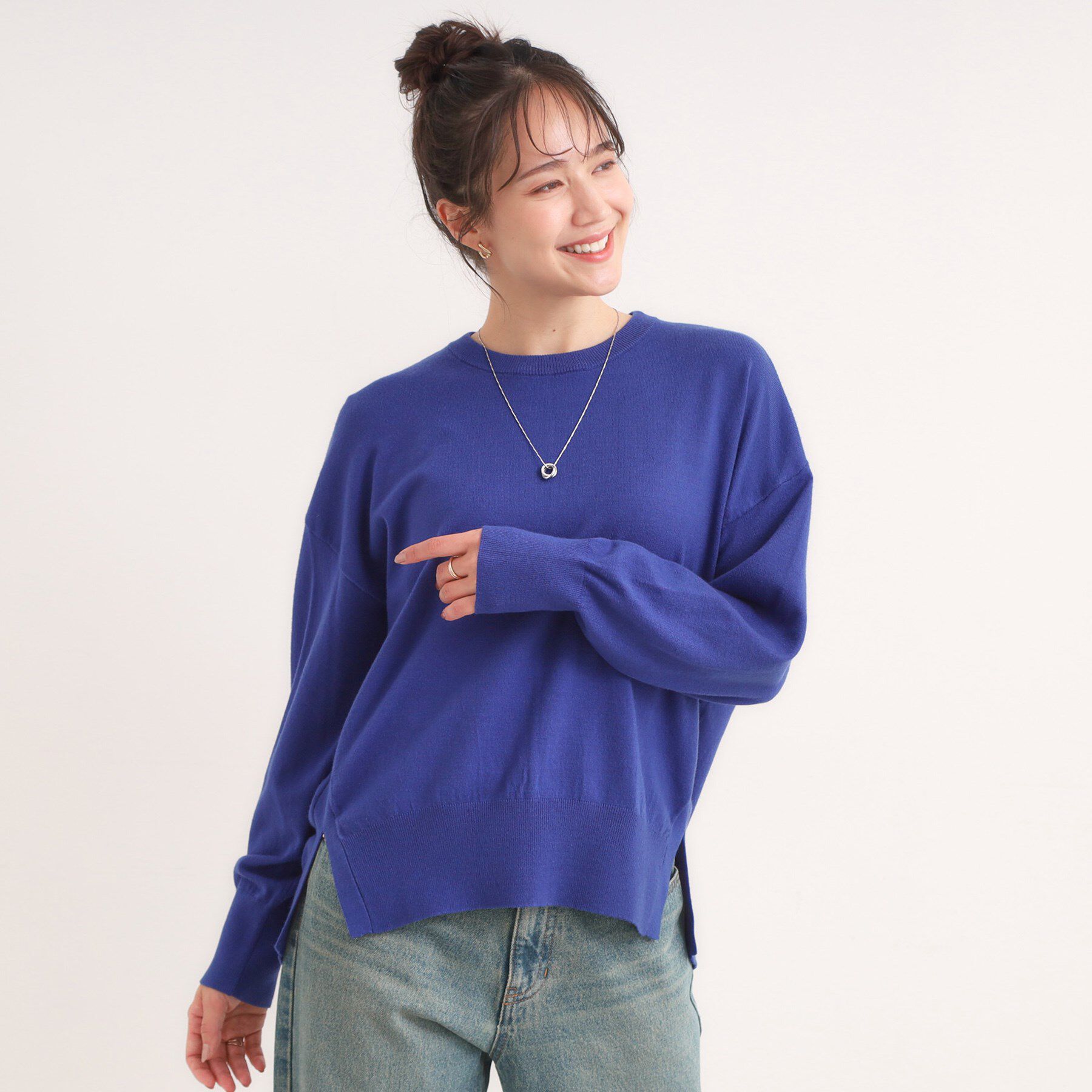 SHOO･LA･RUE「【洗える/S-LL】きれいめにもカジュアルにも もちもちコクーンニット」|ニット・セーター|