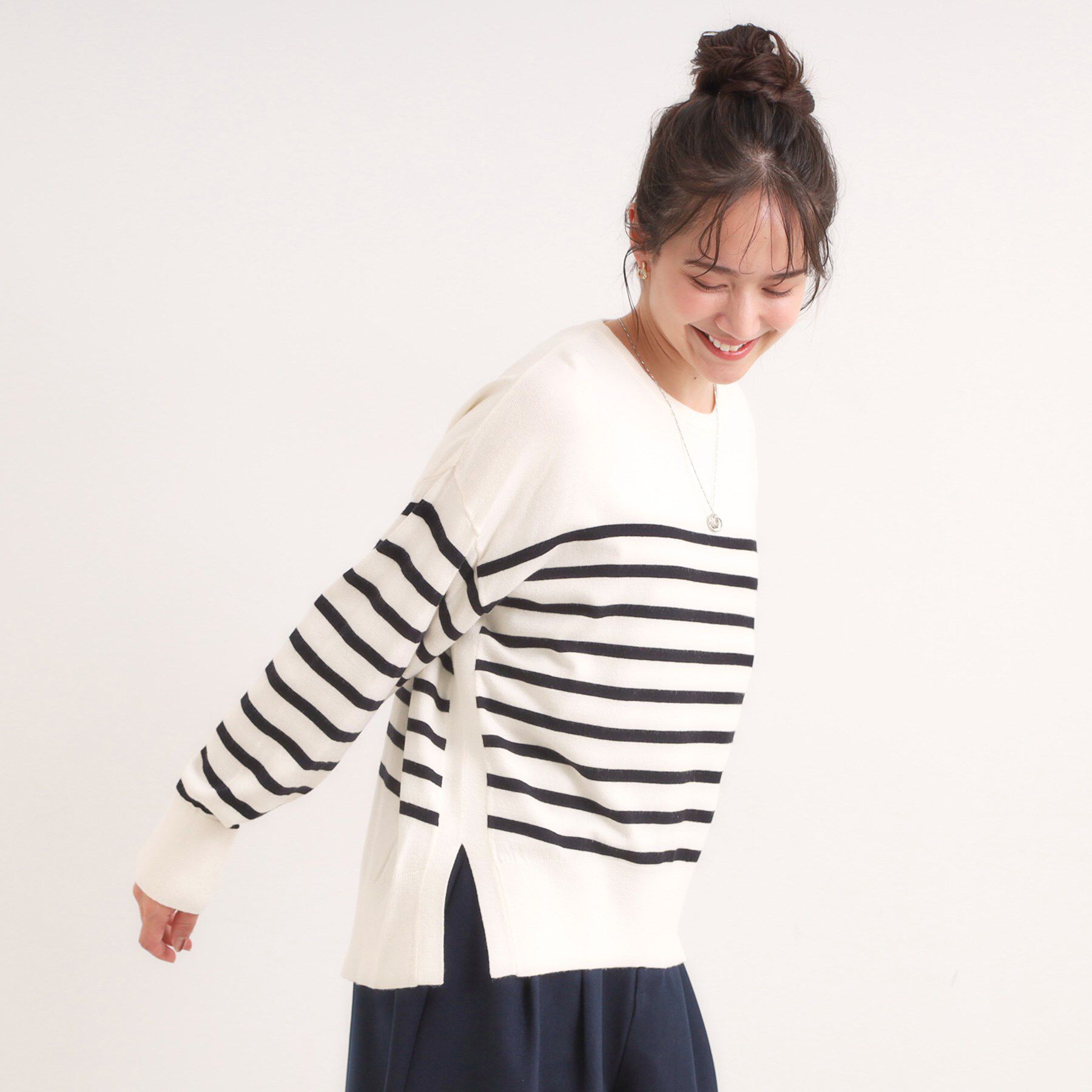 SHOO･LA･RUE「【洗える/S-LL】きれいめにもカジュアルにも もちもちコクーンニット」|ニット・セーター|