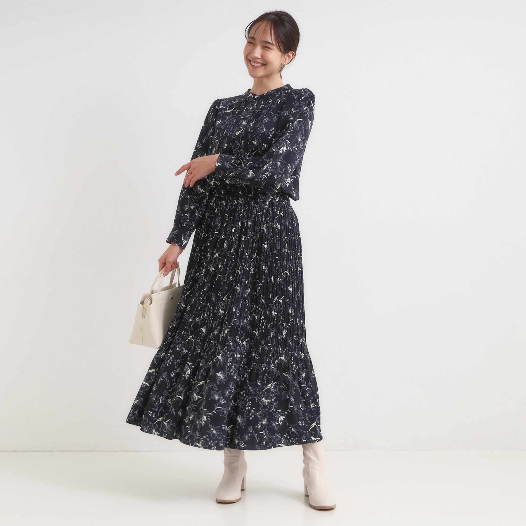 SHOO･LA･RUE「【セットアップ可】ピンタックバンドカラーブラウス」|シャツ・ブラウス|