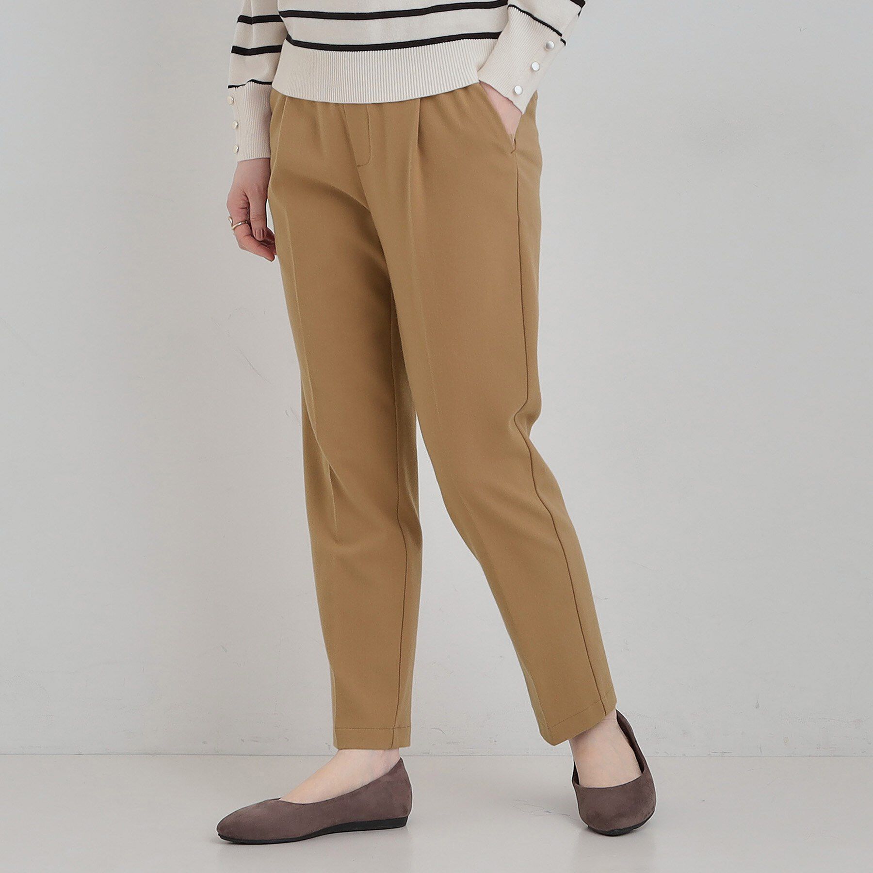 SHOO･LA･RUE「【洗濯機可/S-LL】美脚見え あったか裏起毛 テーパードパンツ」|その他|