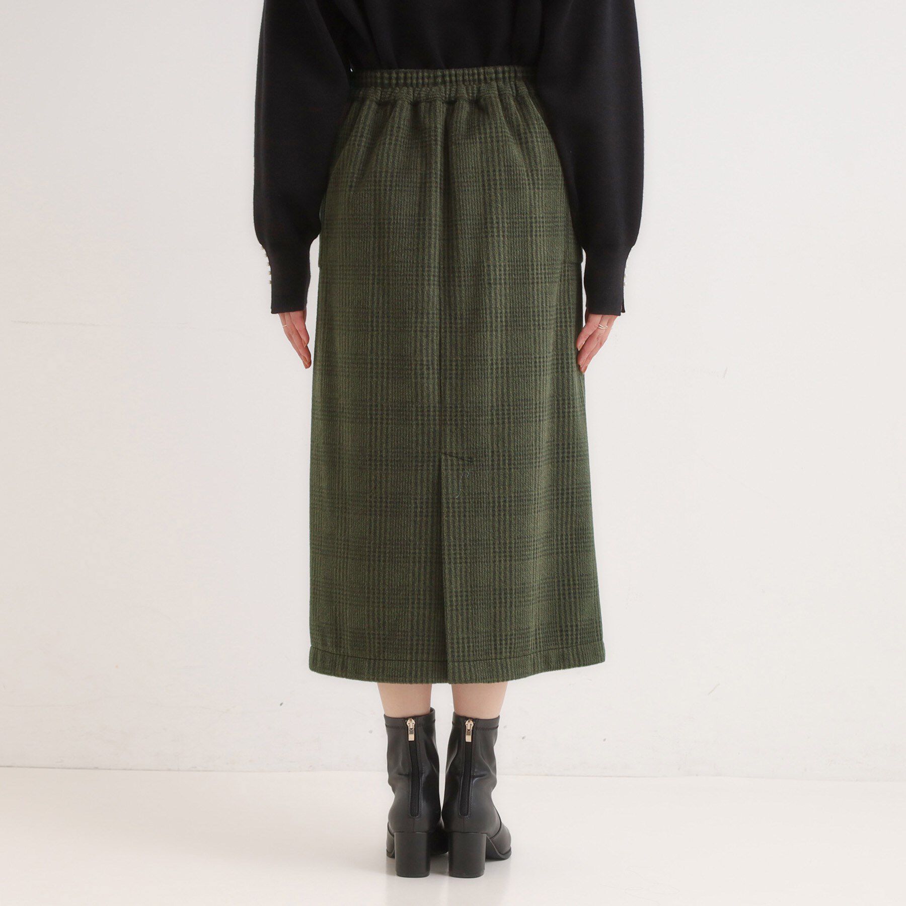 SHOO･LA･RUE「【S-LL/あったか】大人レディな着こなしに シャギーチェックスカート」|スカート|