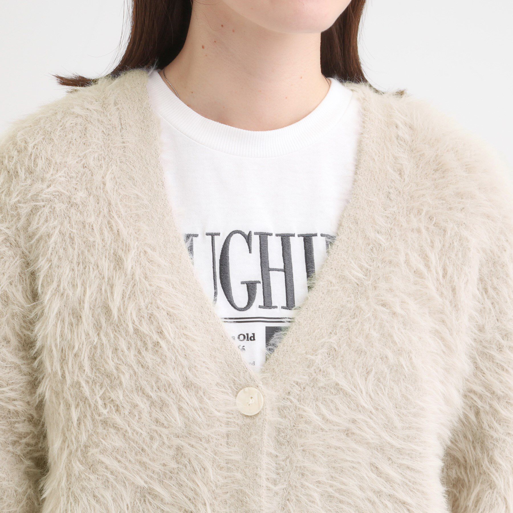 SHOO･LA･RUE「フェザーVネックカーディガン」|カーディガン|