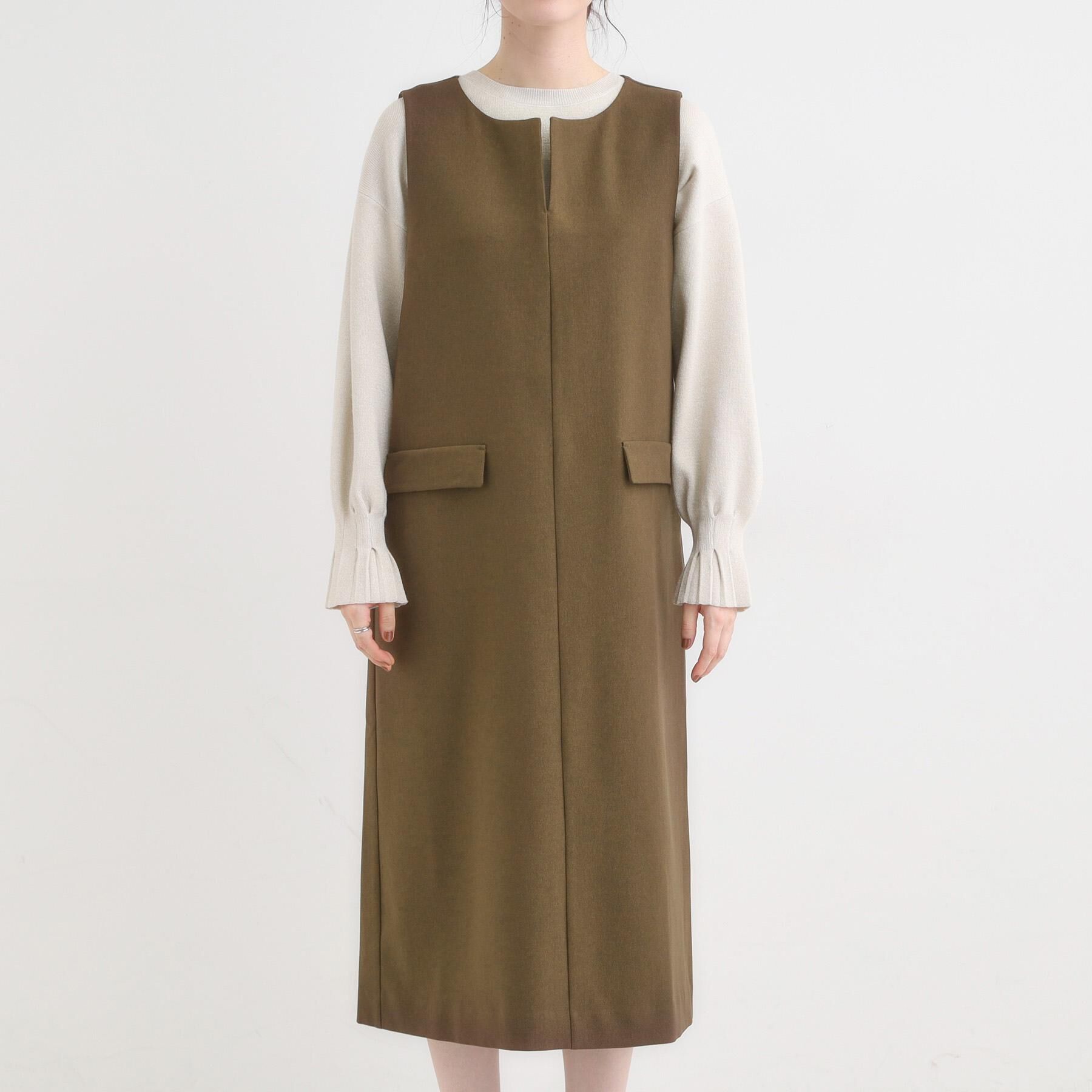 SHOO･LA･RUE「【S-LL】ウール調スキッパージャンスカ」|ワンピース|